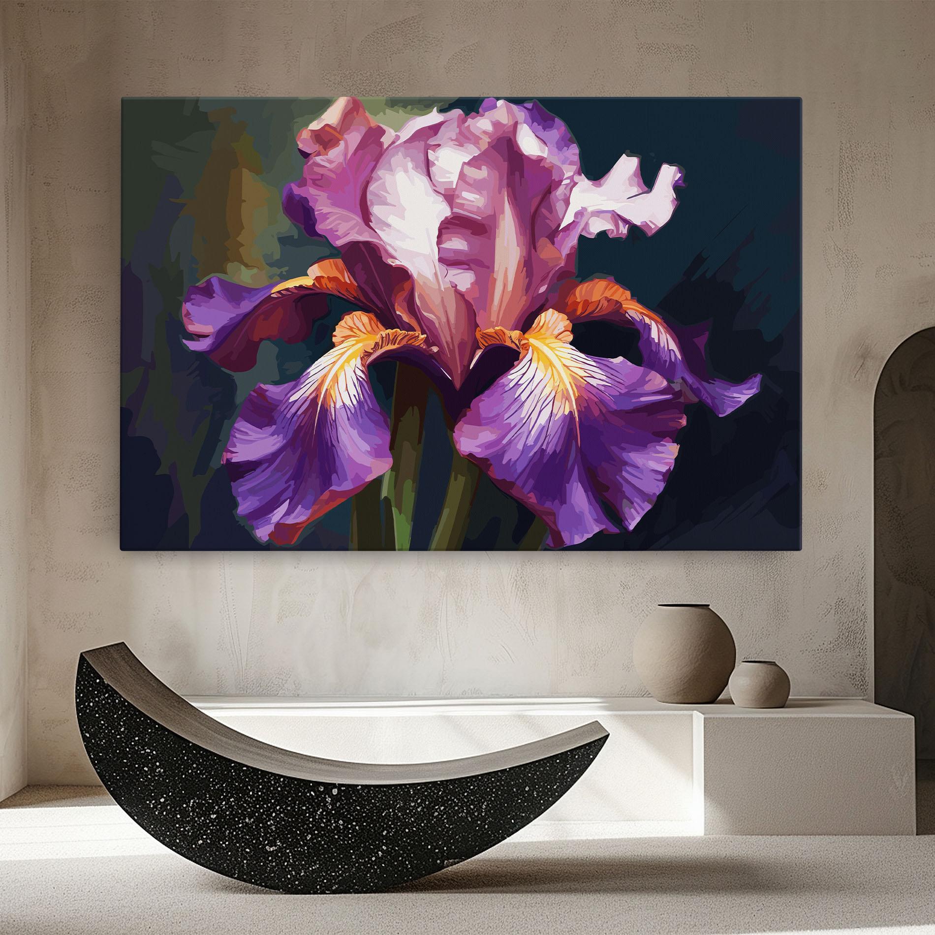 Leinwandbild Purple Orange Iris Art mockup 8
