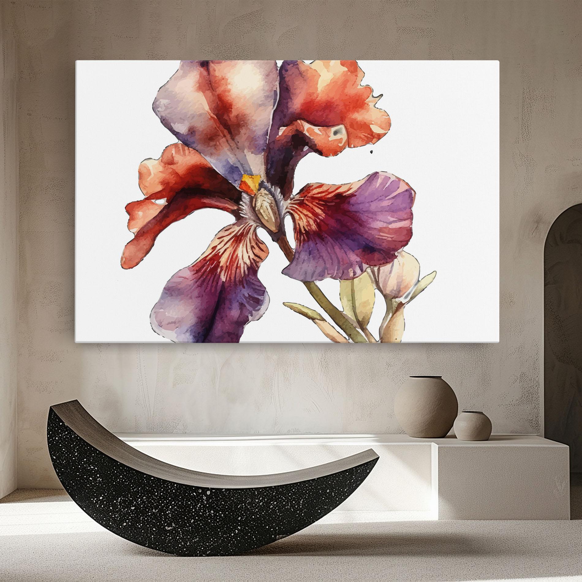 Leinwandbild Watercolor Iris mockup 8