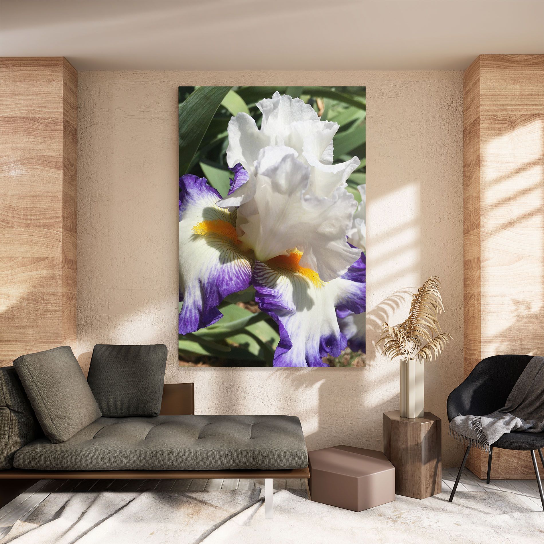 Garden White Purple Irirs mockup 8