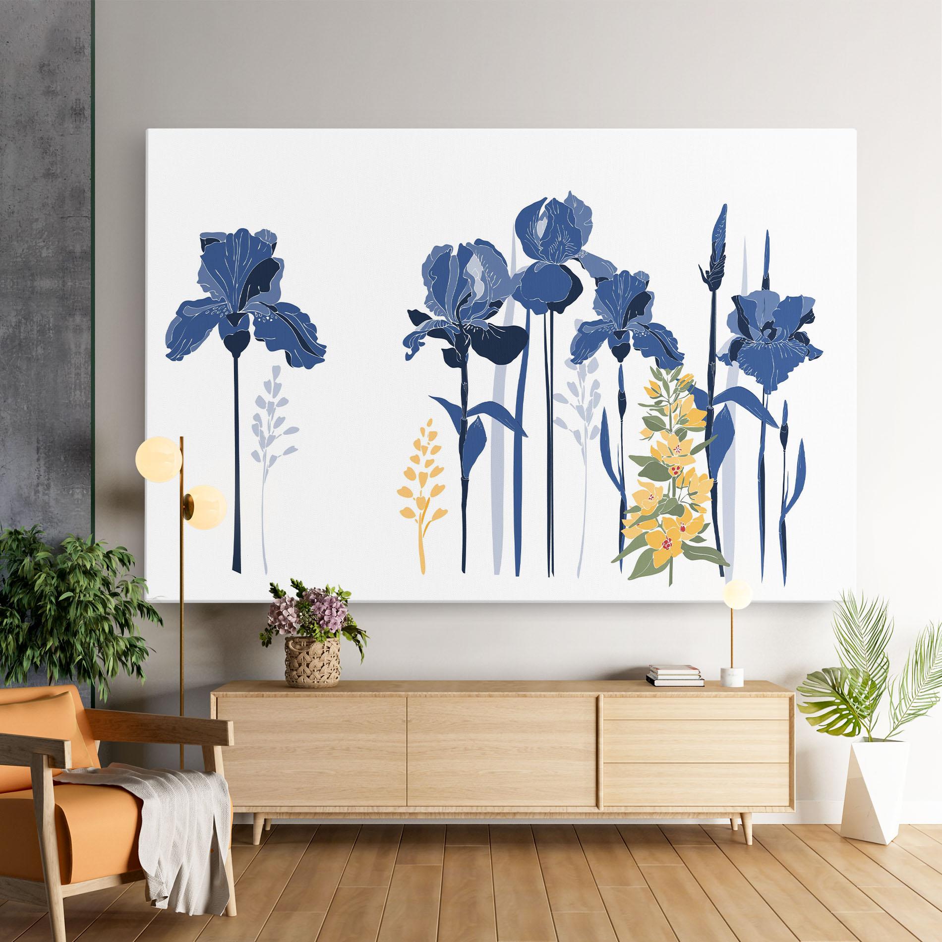Leinwandbild Iris Blue Art mockup 9