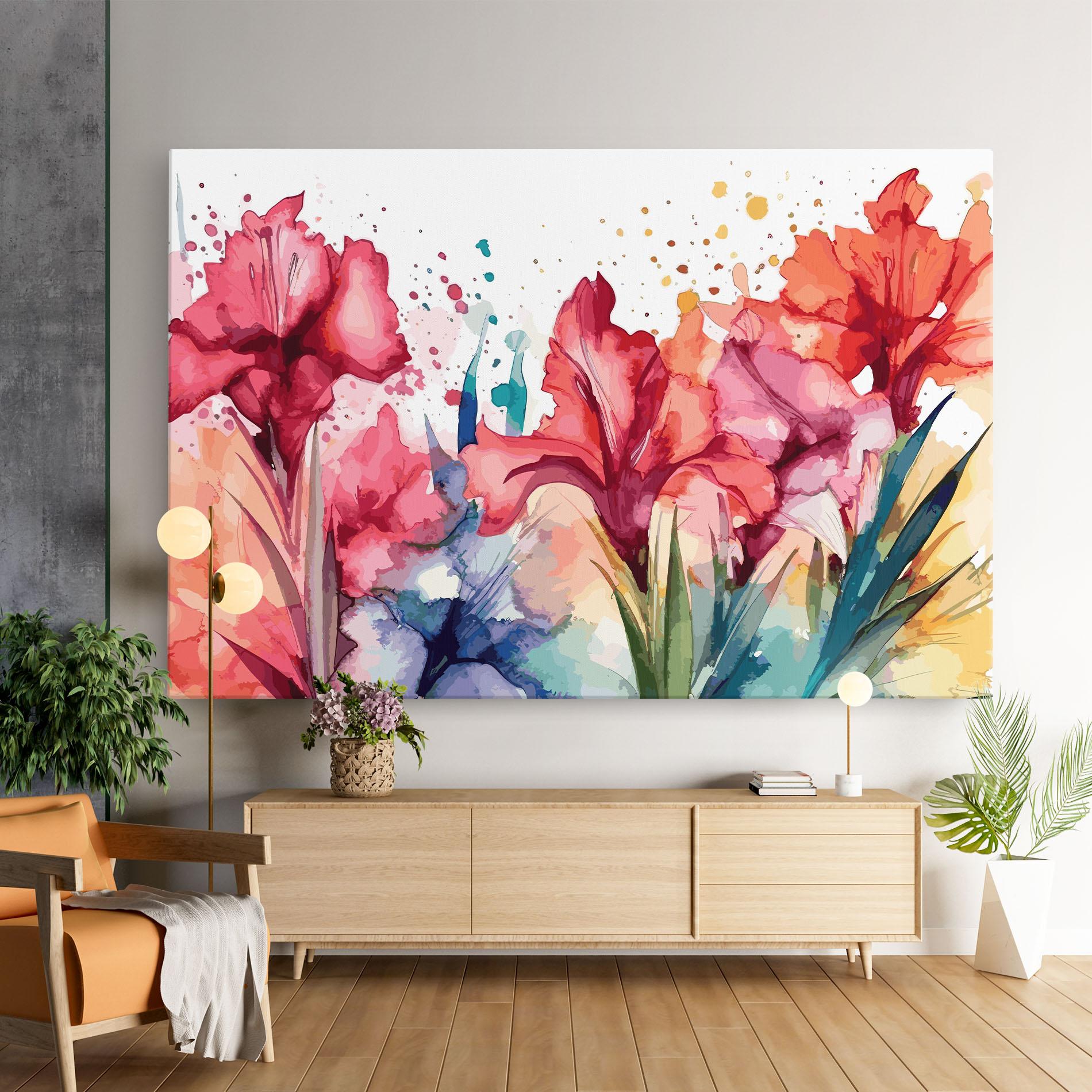 Leinwandbild Pink Blue Iris mockup 9