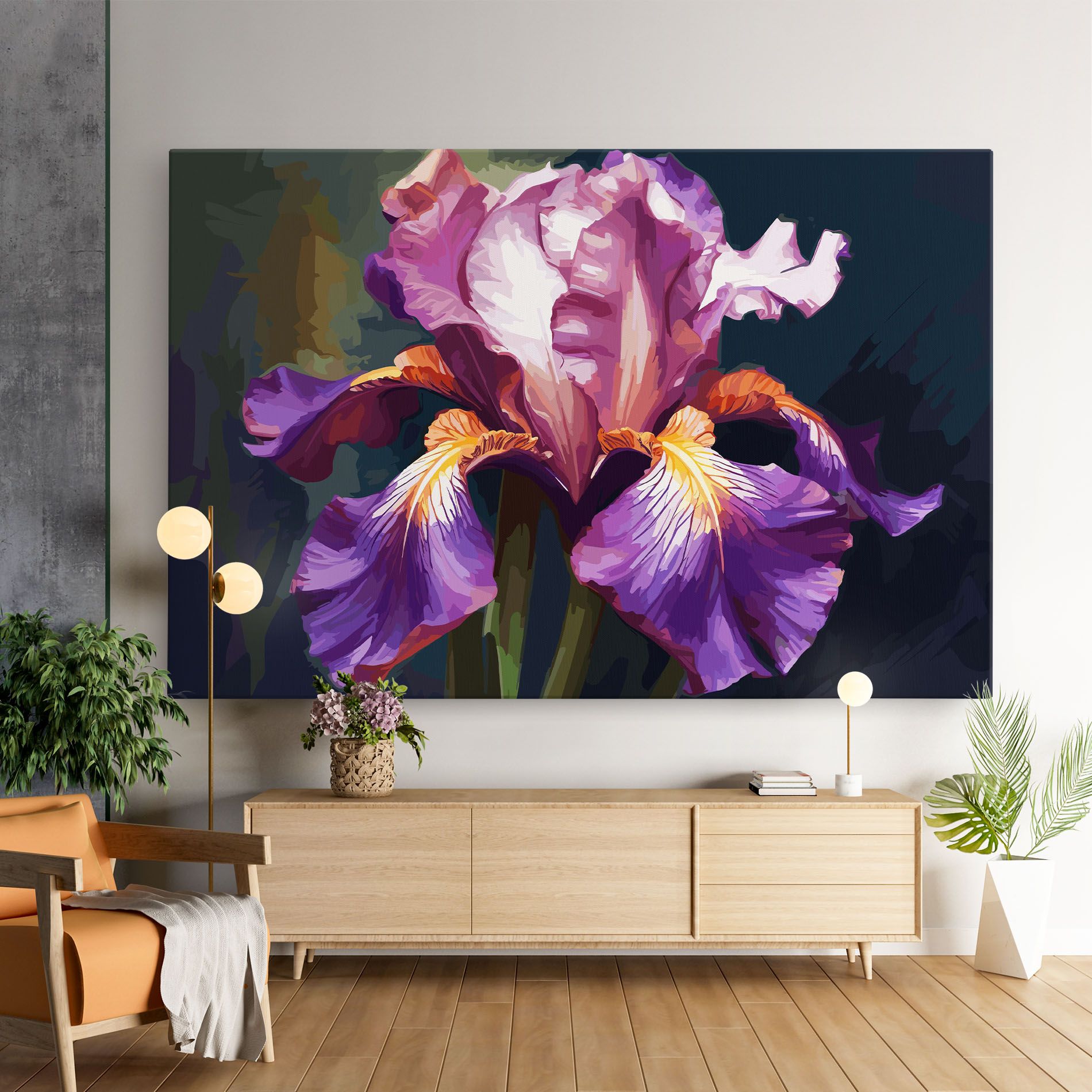 Purple Orange Iris Art mockup 9