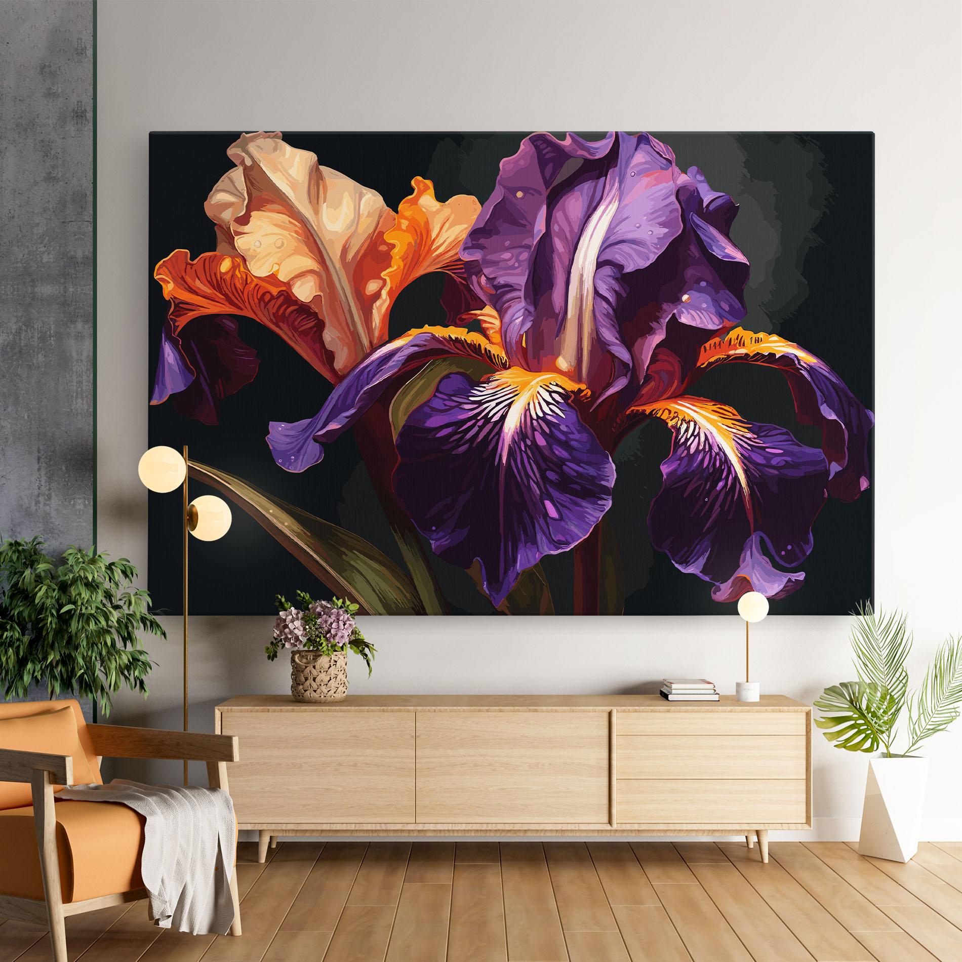 Leinwandbild Purple Orange Iris mockup 9
