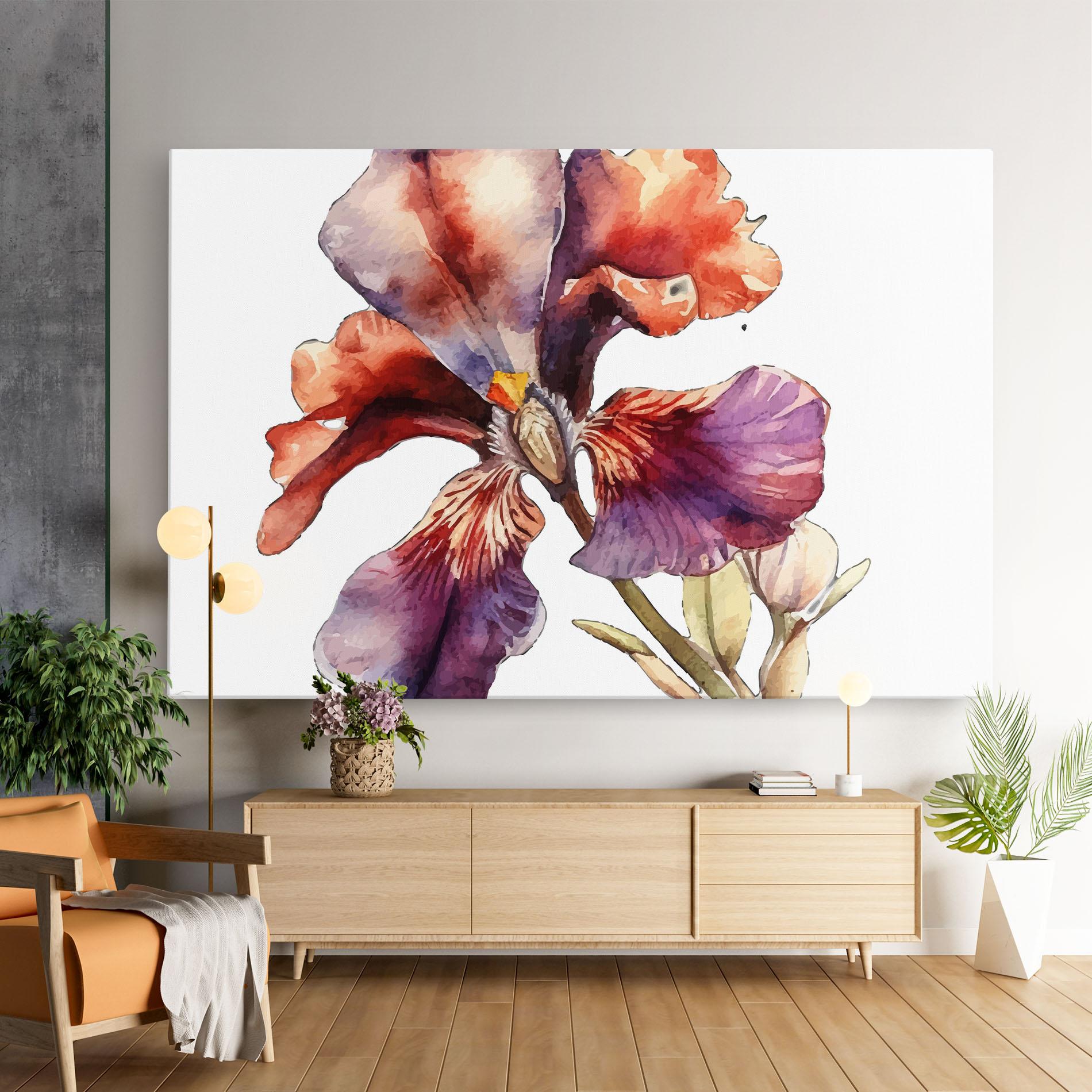 Leinwandbild Watercolor Iris mockup 9