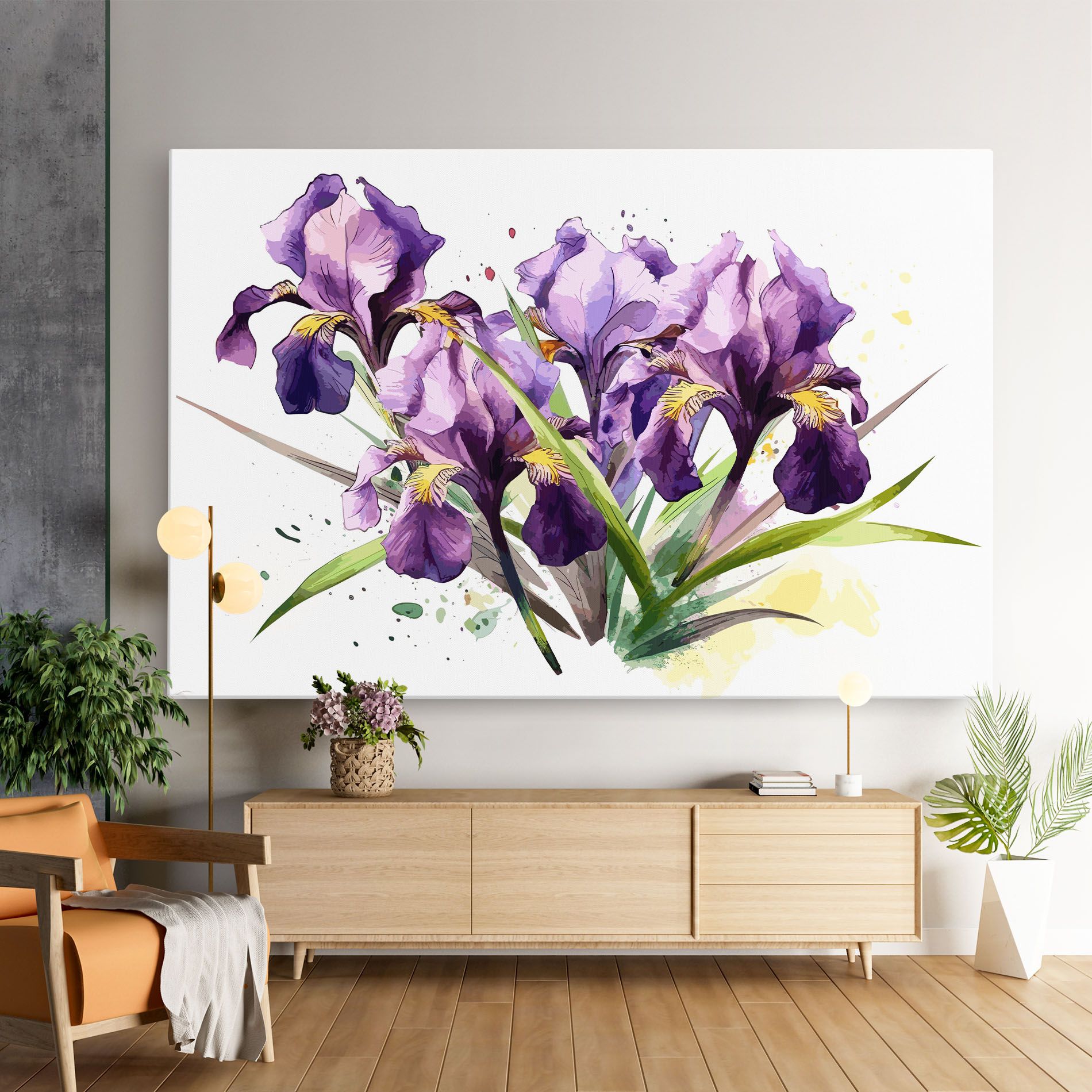 Watercolor Purple Iris mockup 9