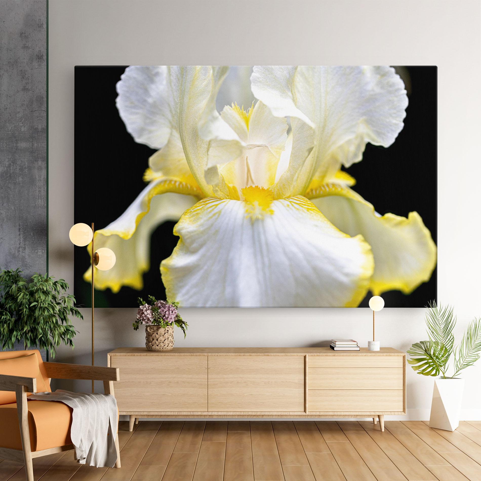 Leinwandbild White Yellow Iris mockup 9