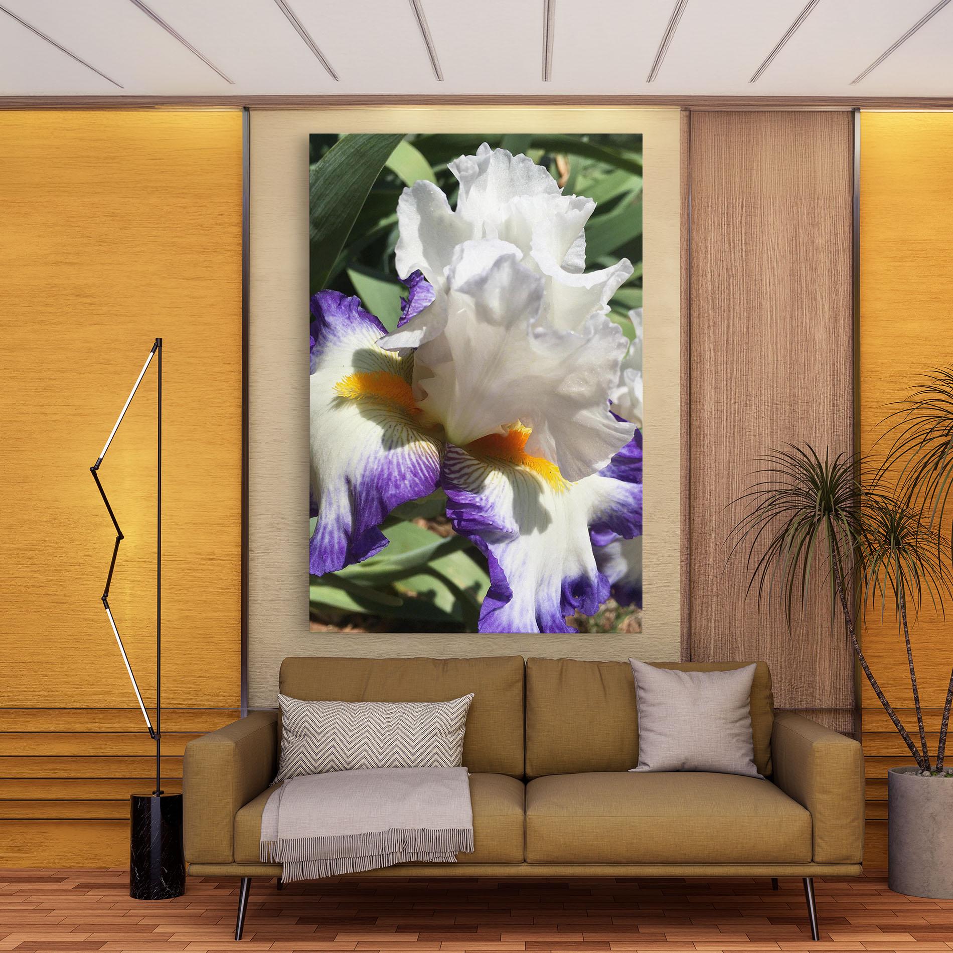 Leinwandbild Garden White Purple Irirs mockup 9