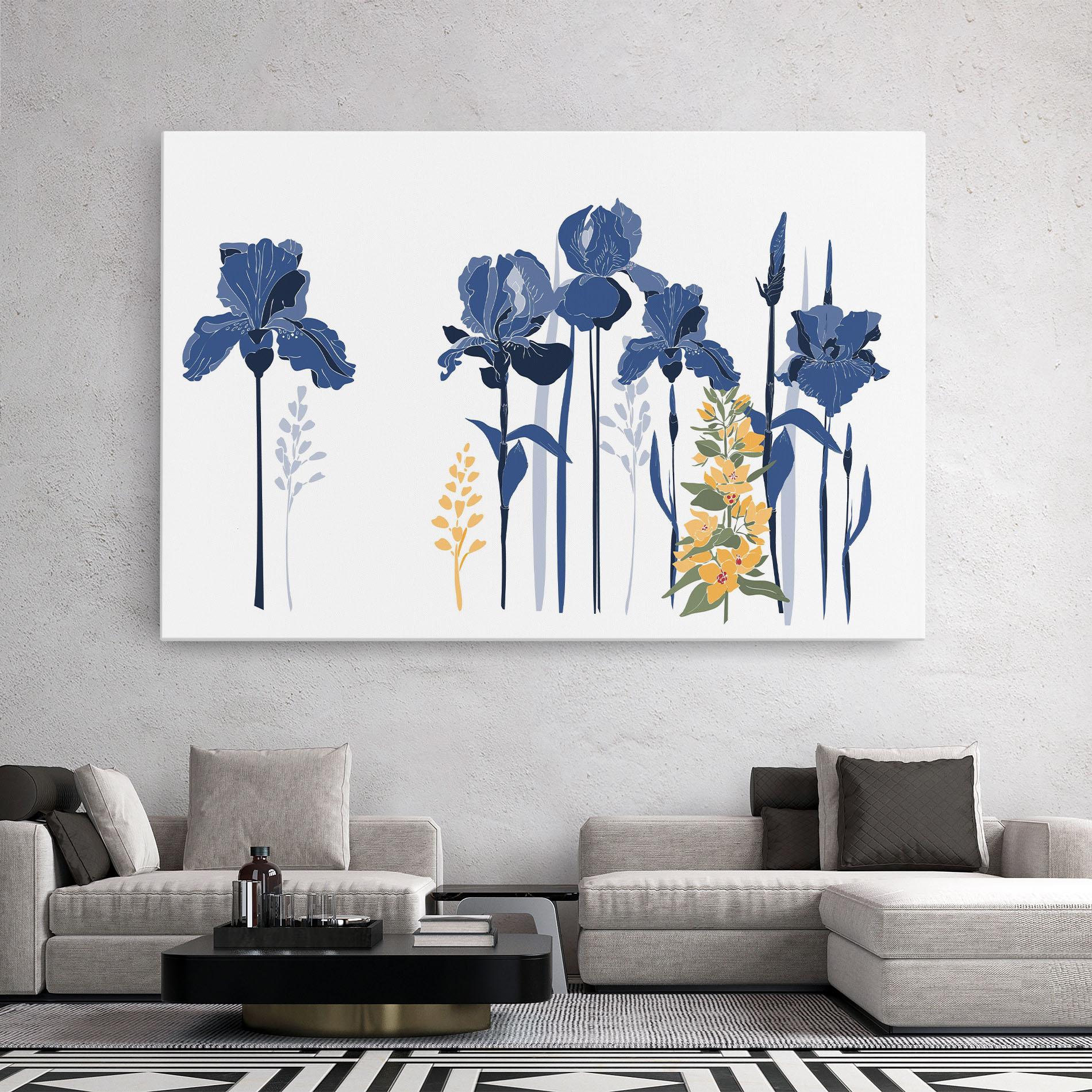 Leinwandbild Iris Blue Art mockup 2