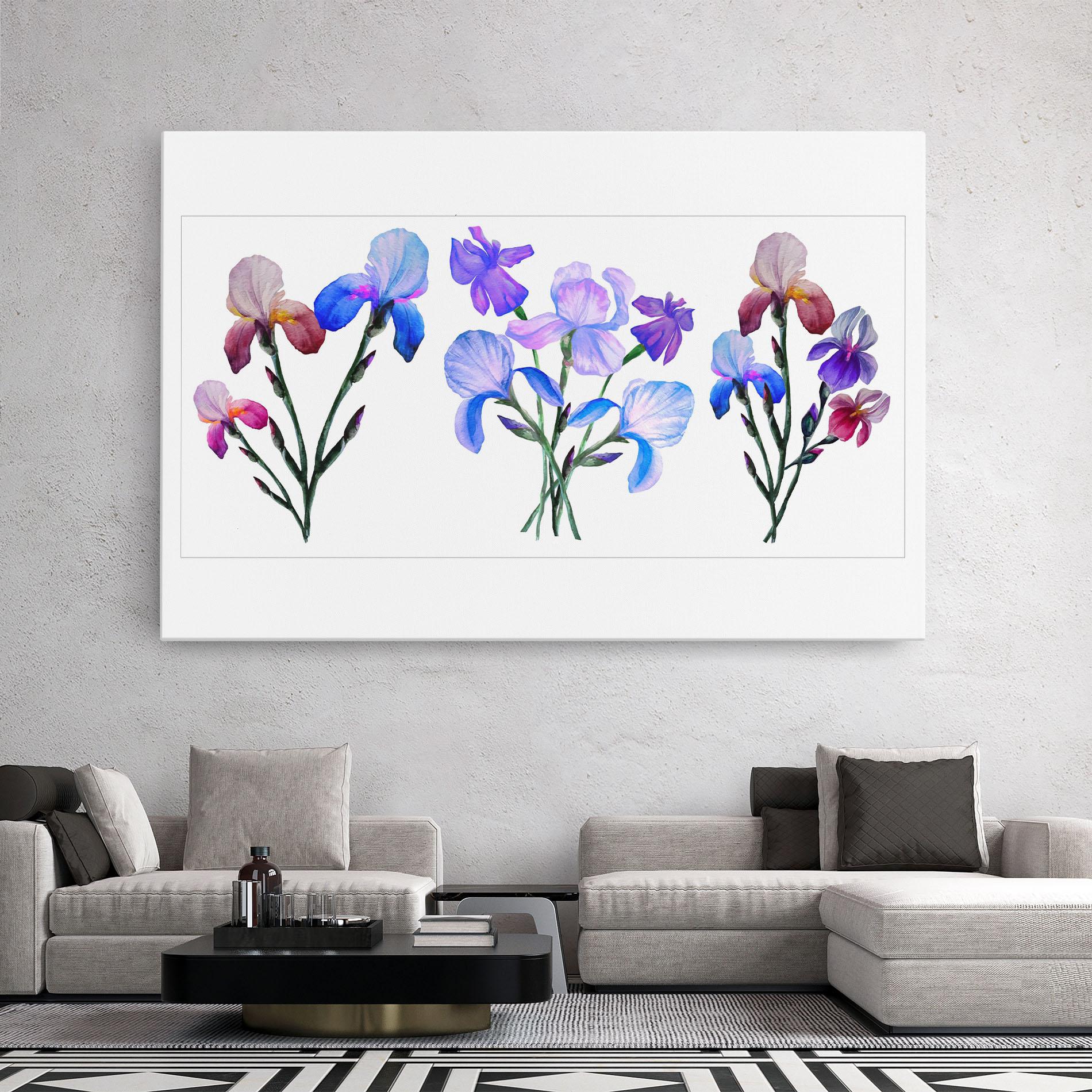 Leinwandbild Iris Set mockup 2