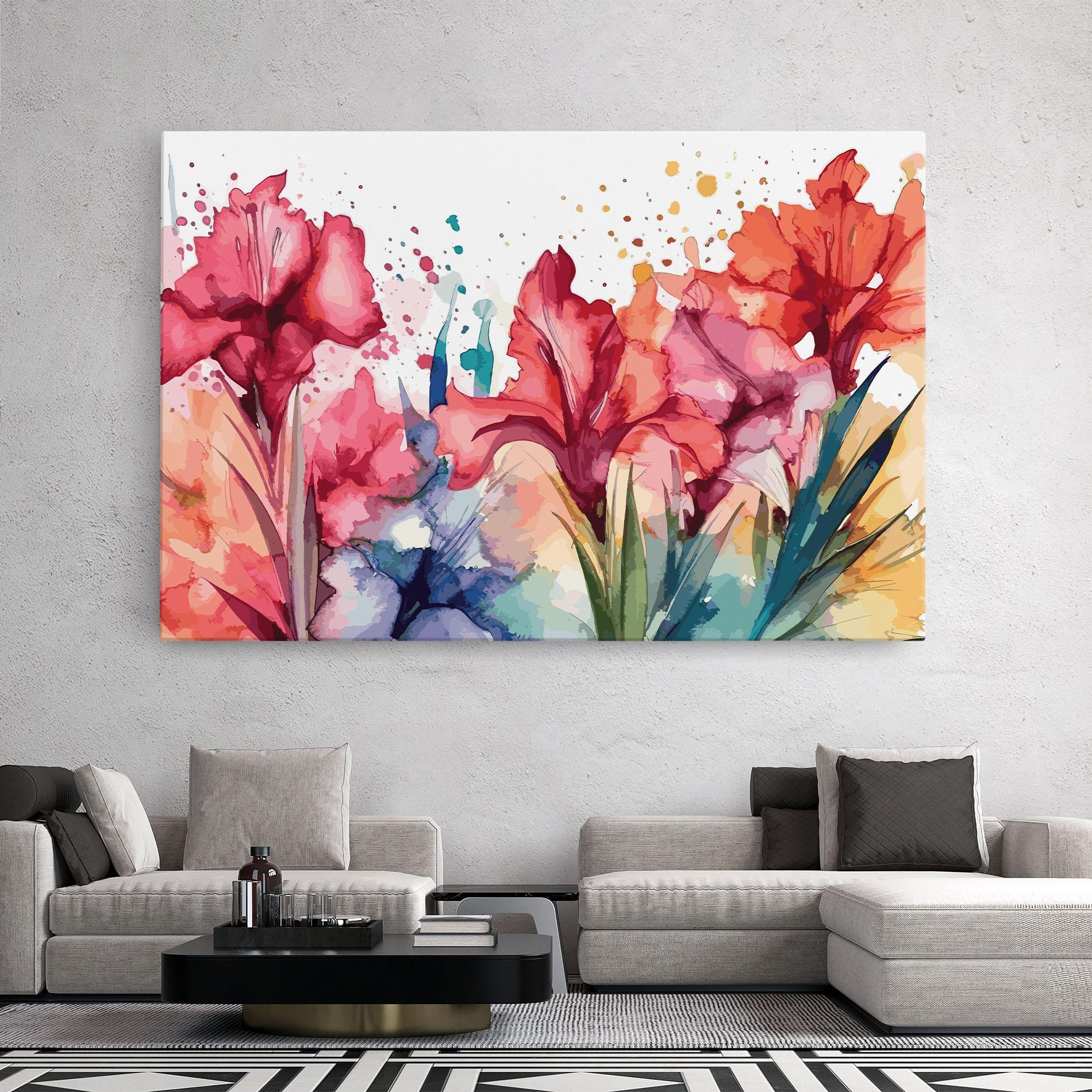 Leinwandbild Pink Blue Iris mockup 2