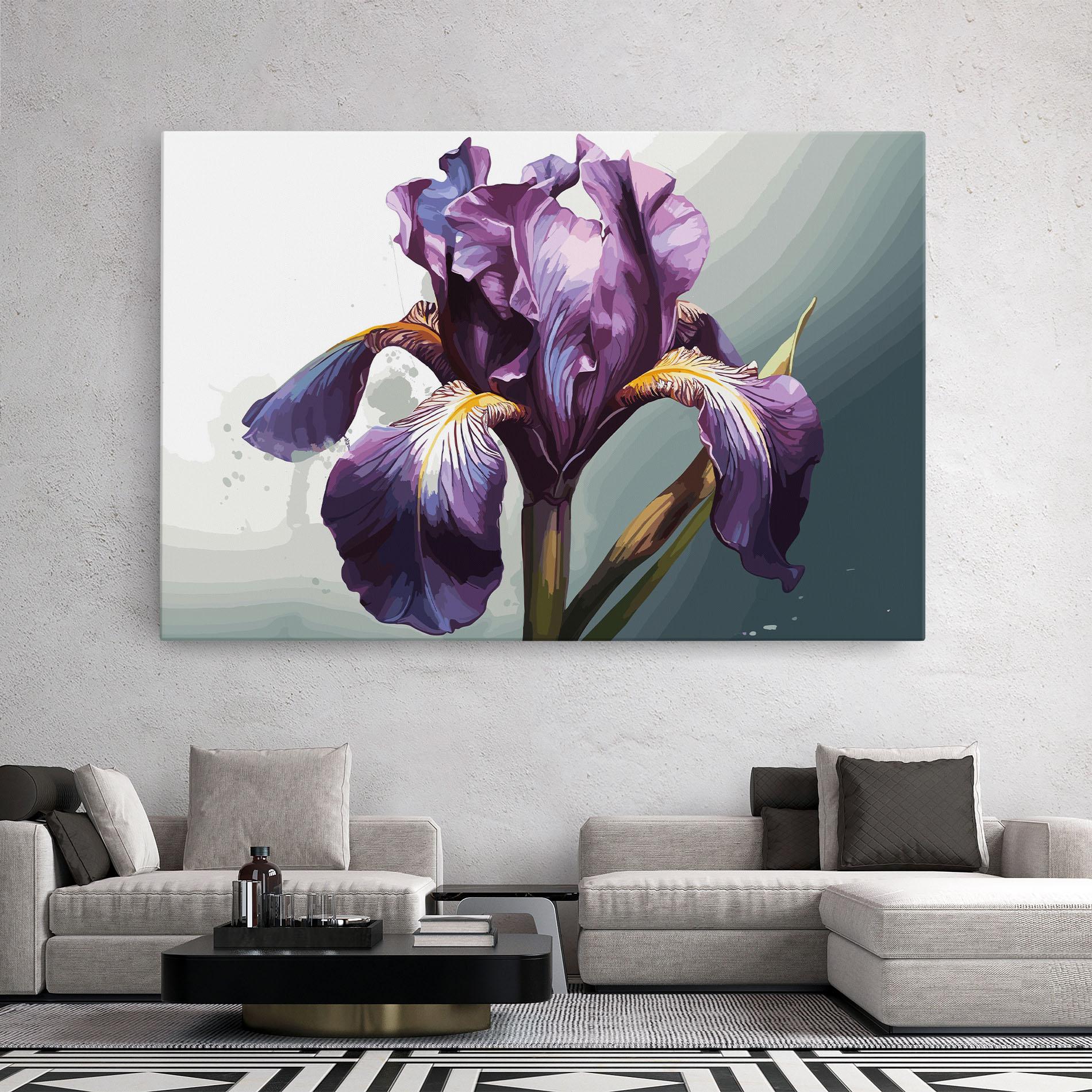 Leinwandbild Purple Blue Iris mockup 2