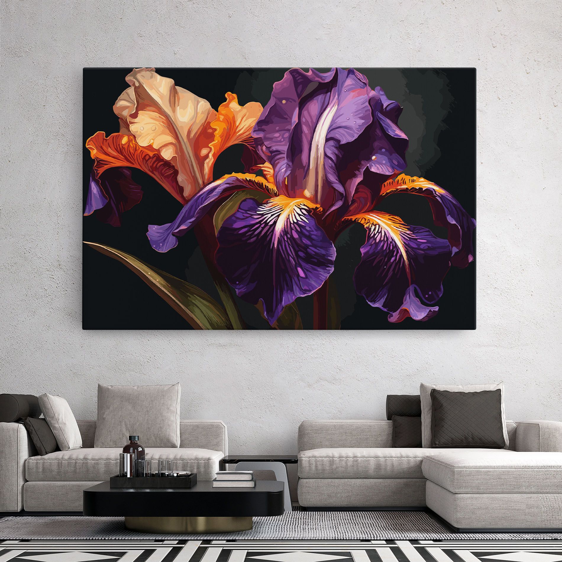 Purple Orange Iris mockup 2