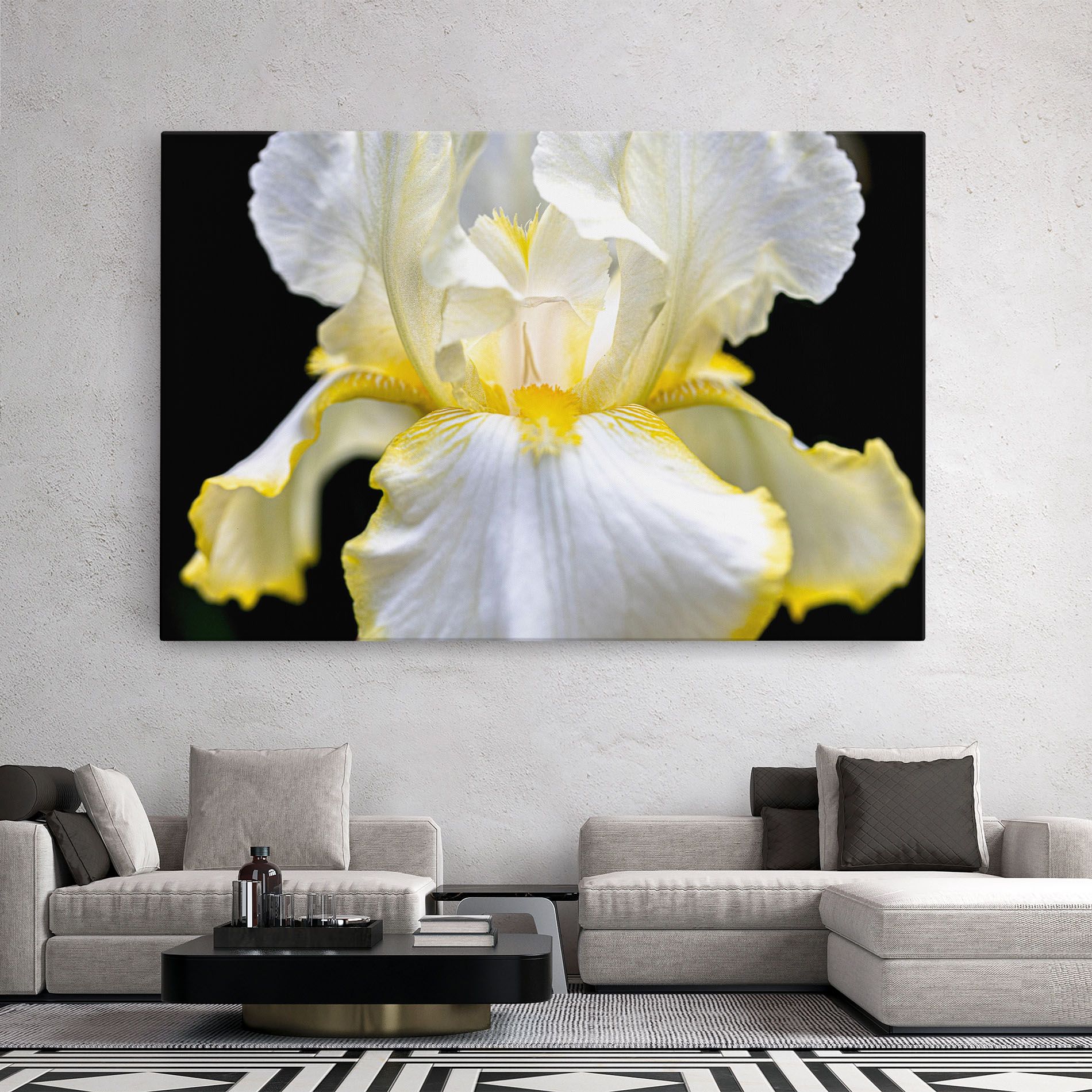 White Yellow Iris mockup 2