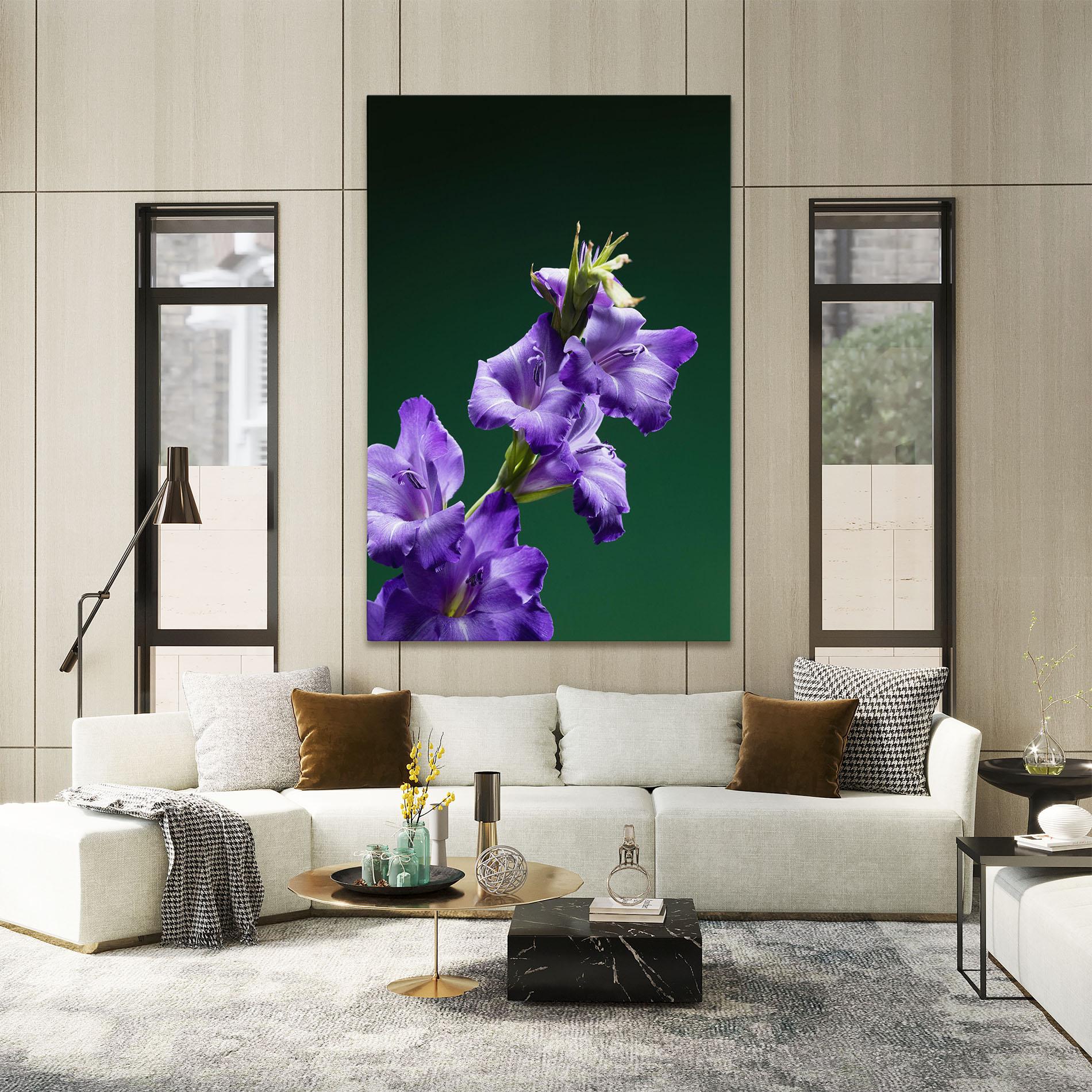 Leinwandbild Iris On Green mockup 2