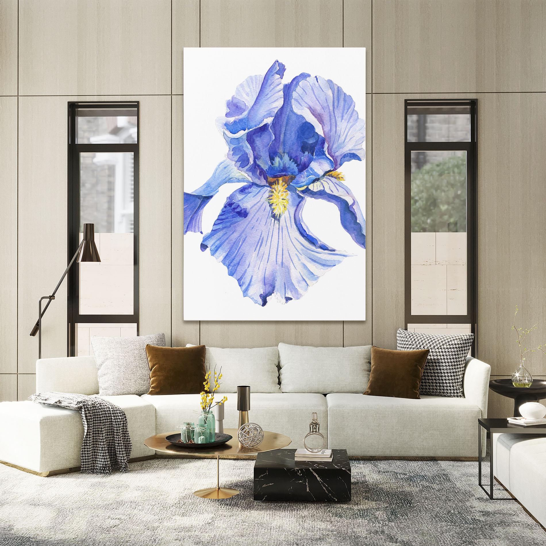 Leinwandbild Purple Iris On White mockup 2