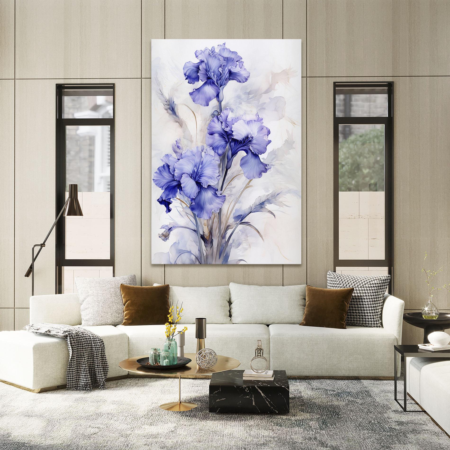 Leinwandbild Purple Iris Painting mockup 2