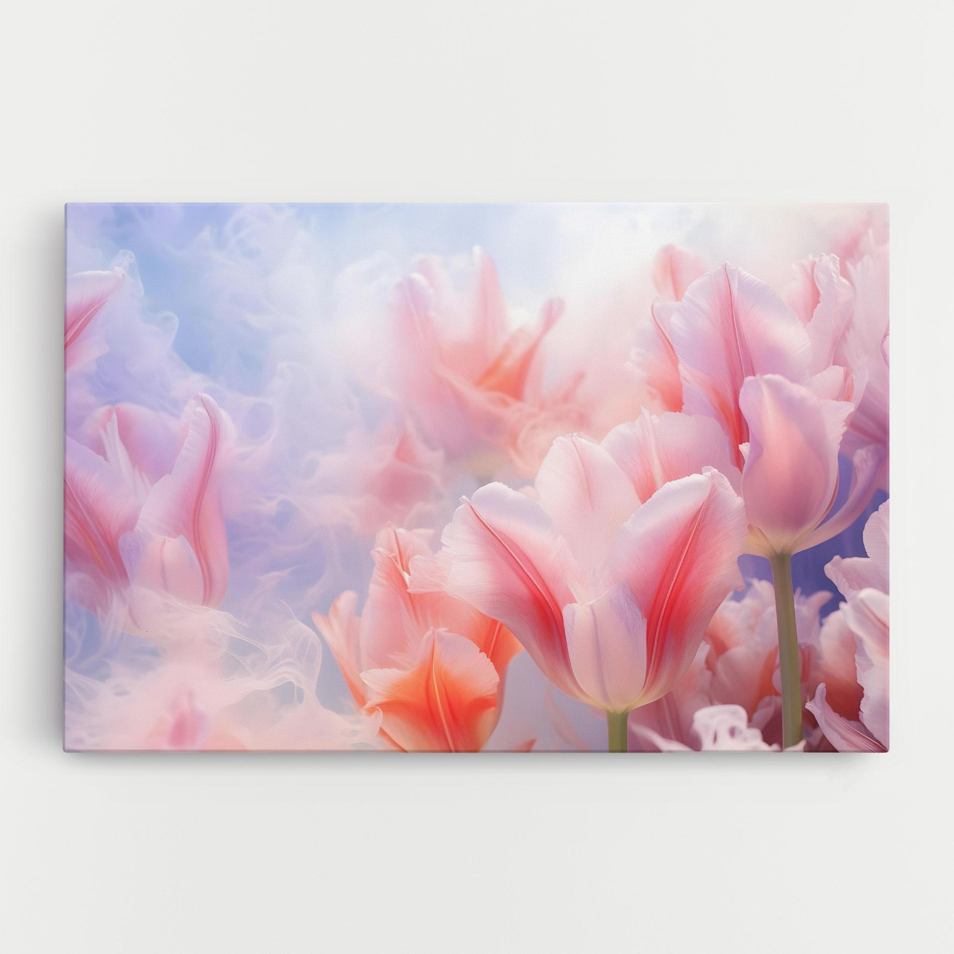 Leinwandbild Dreamy Pink Tulips mockup 0
