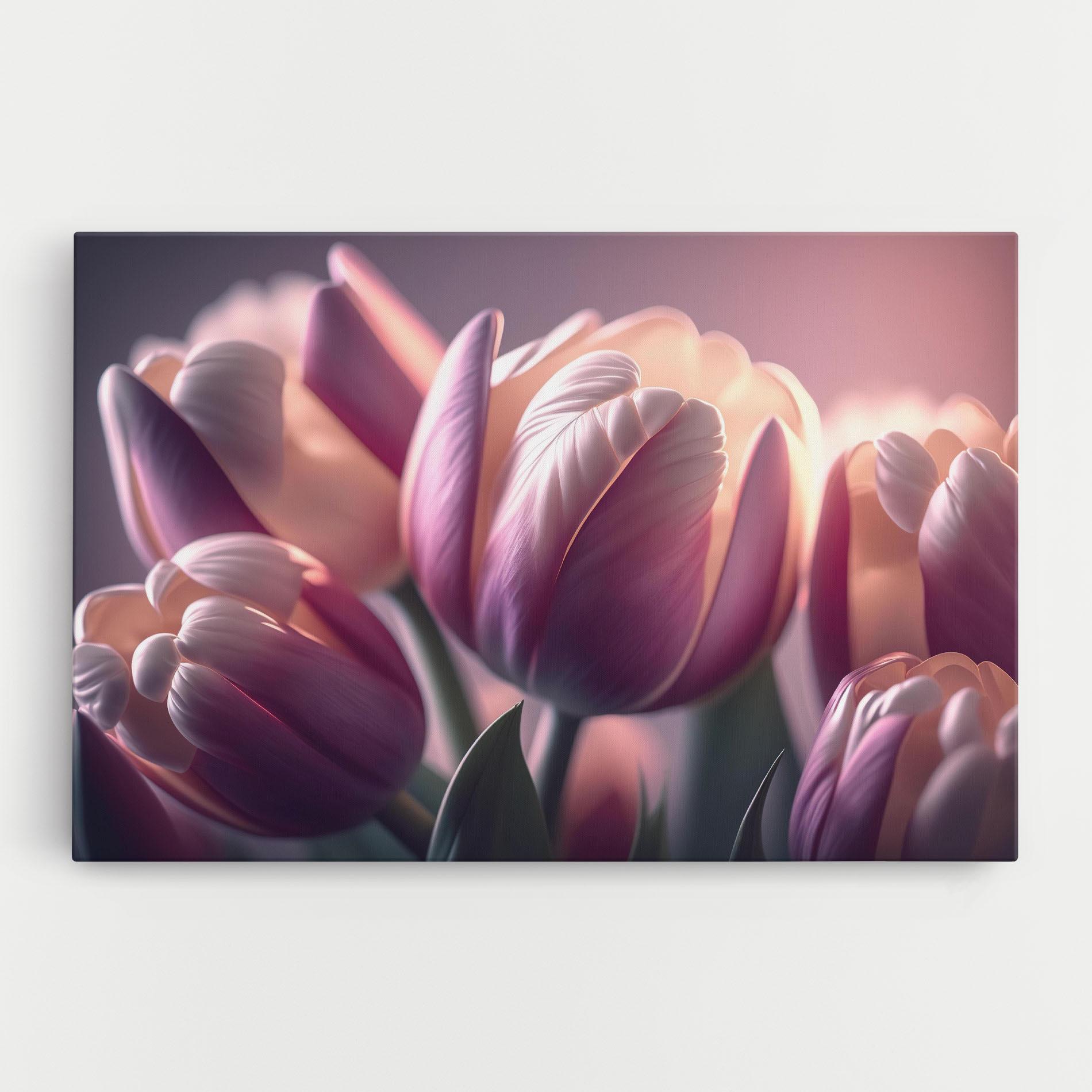 Leinwandbild Pastel Pink Tulips mockup 0