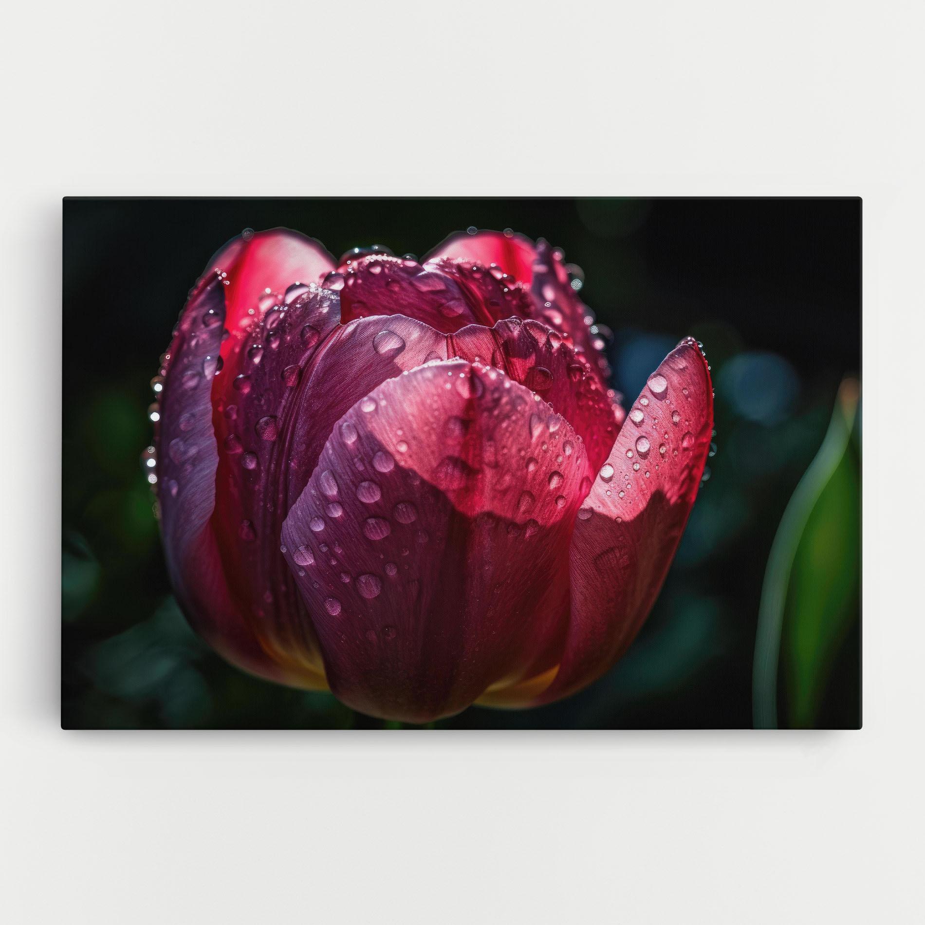 Leinwandbild Pink Tulip After Rain mockup 0