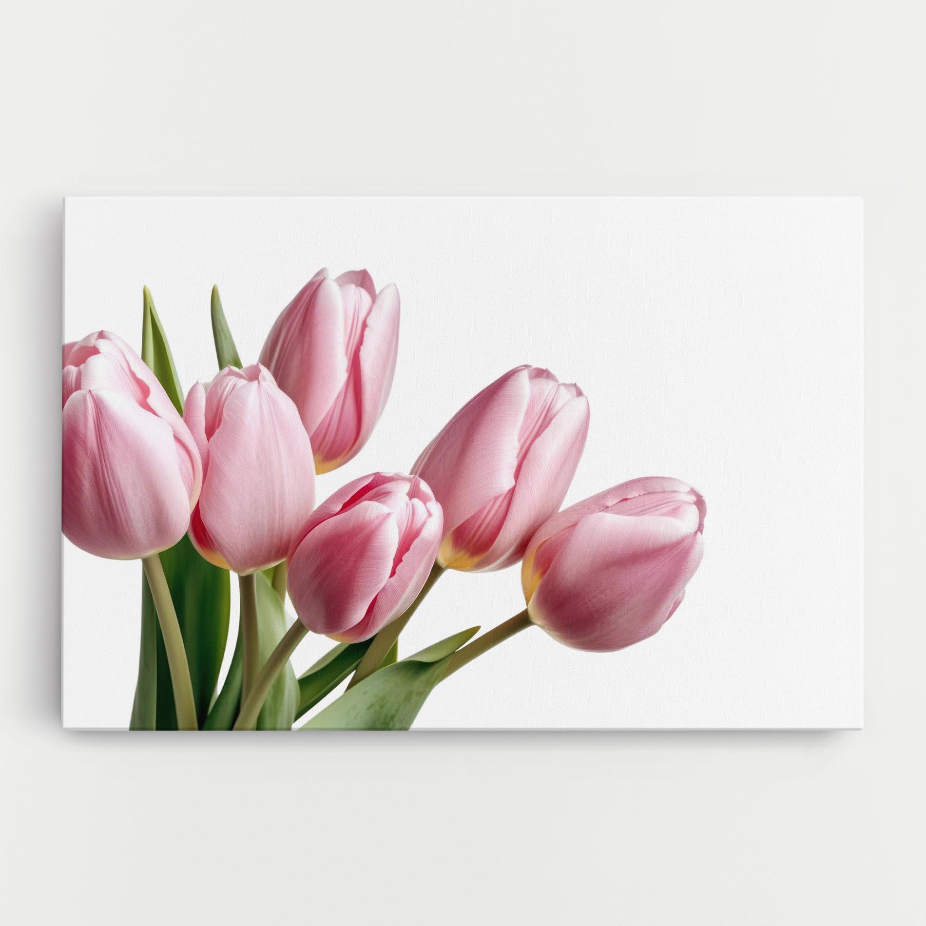 Leinwandbild Pink Tulips mockup 0
