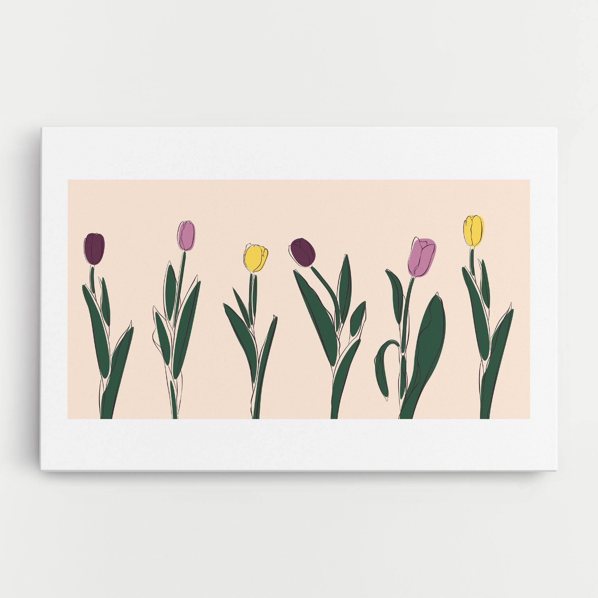 Leinwandbild Tulips Set mockup 0
