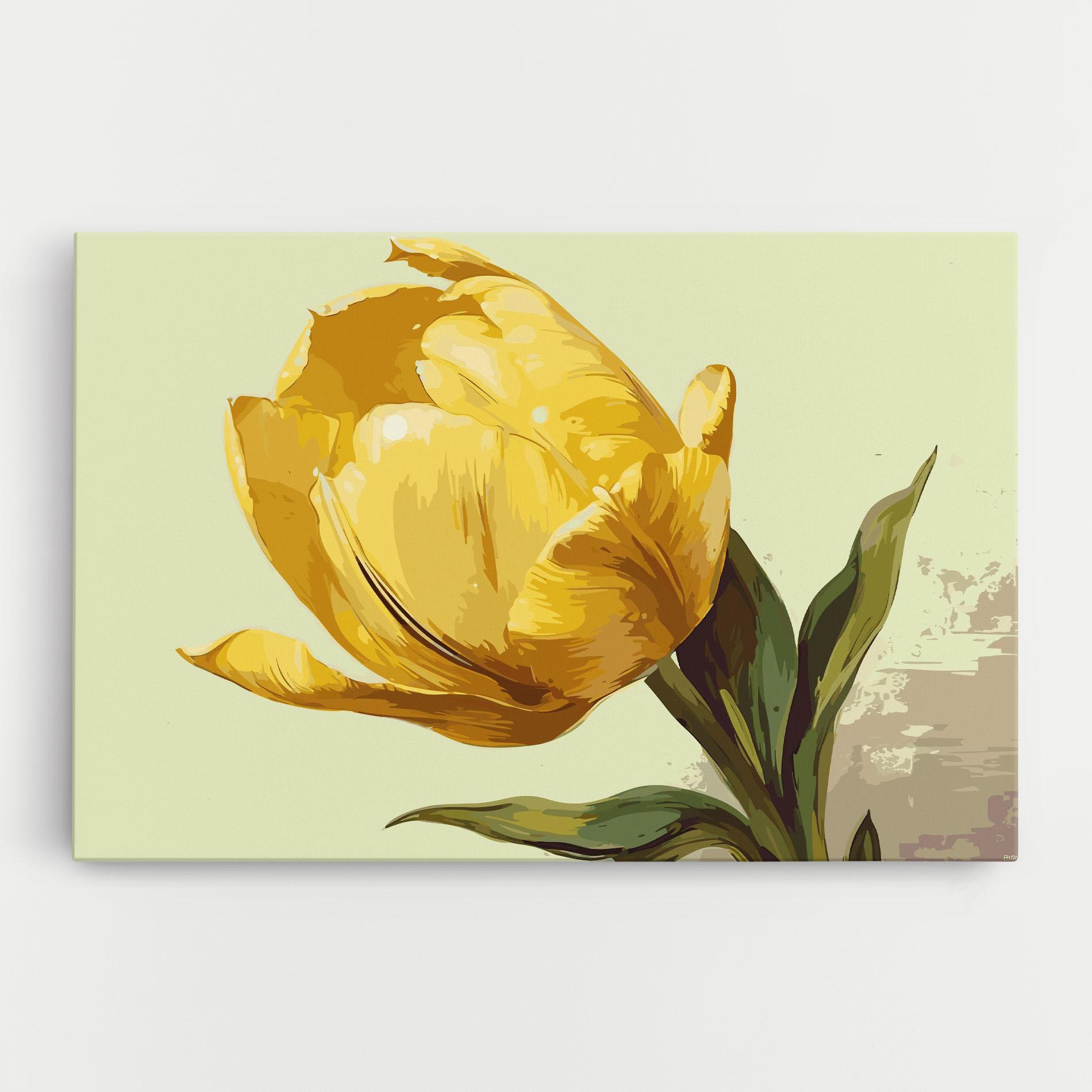 Leinwandbild Yellow Shiny Tulip mockup 0
