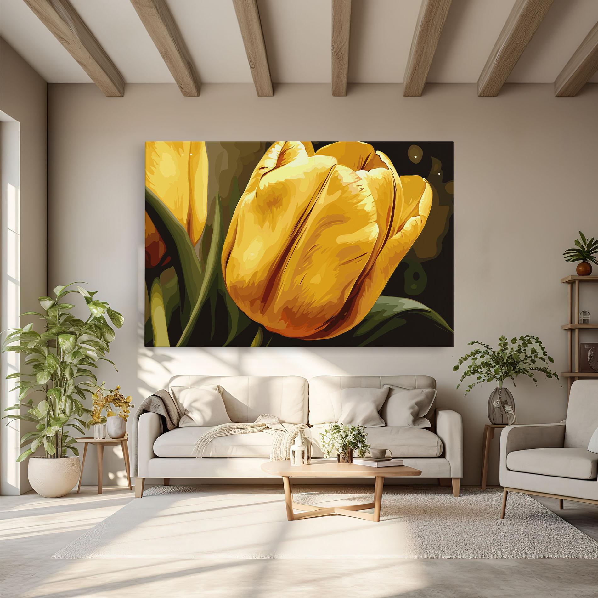 Leinwandbild Big Yellow Tulip mockup 6