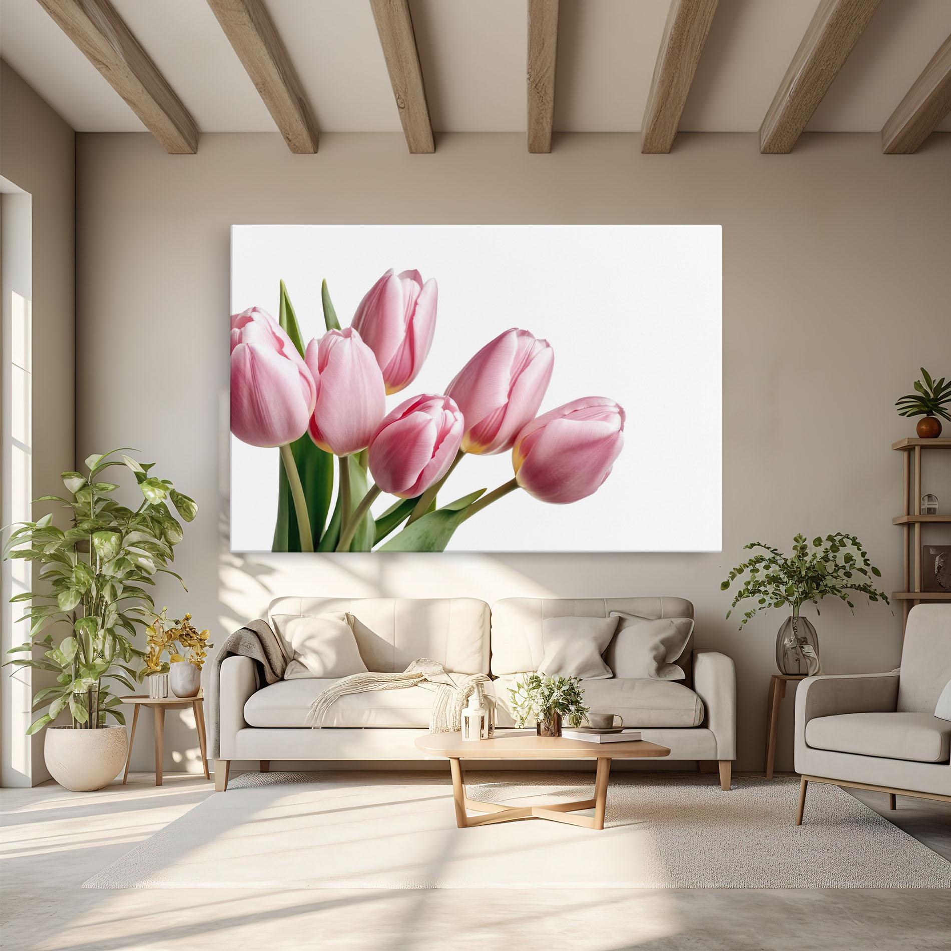 Leinwandbild Pink Tulips mockup 6