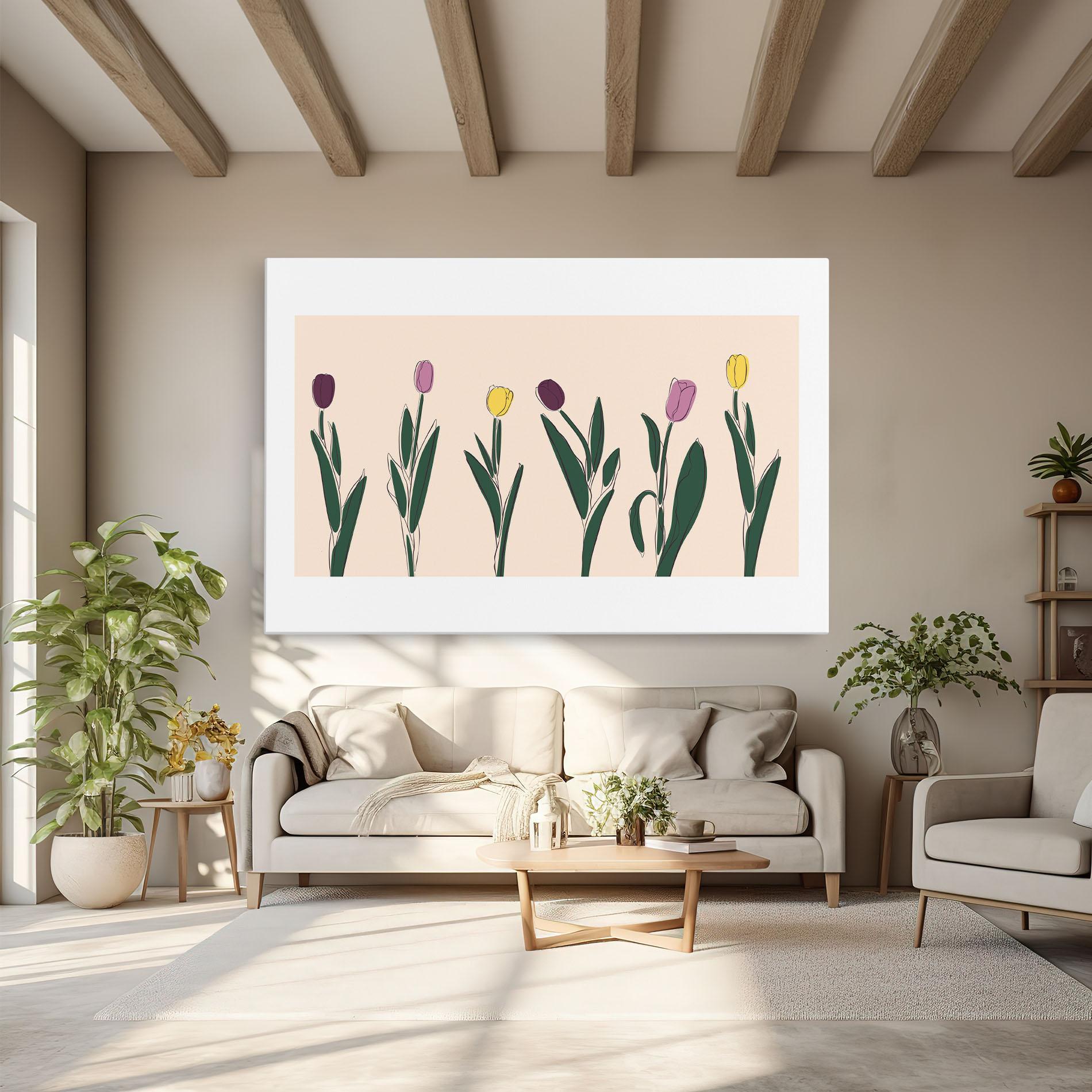 Leinwandbild Tulips Set mockup 6