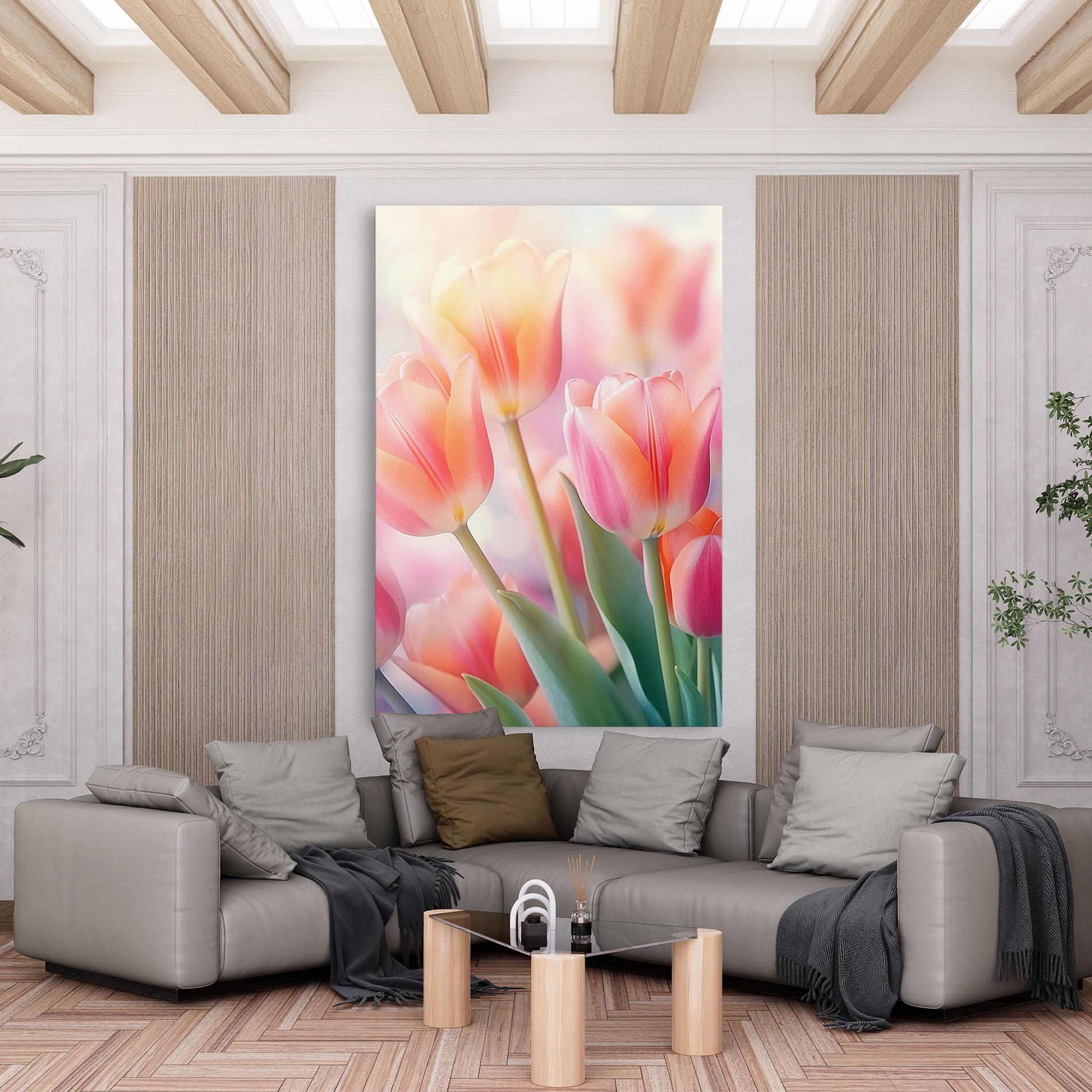 Leinwandbild Dreamy Tulips mockup 6