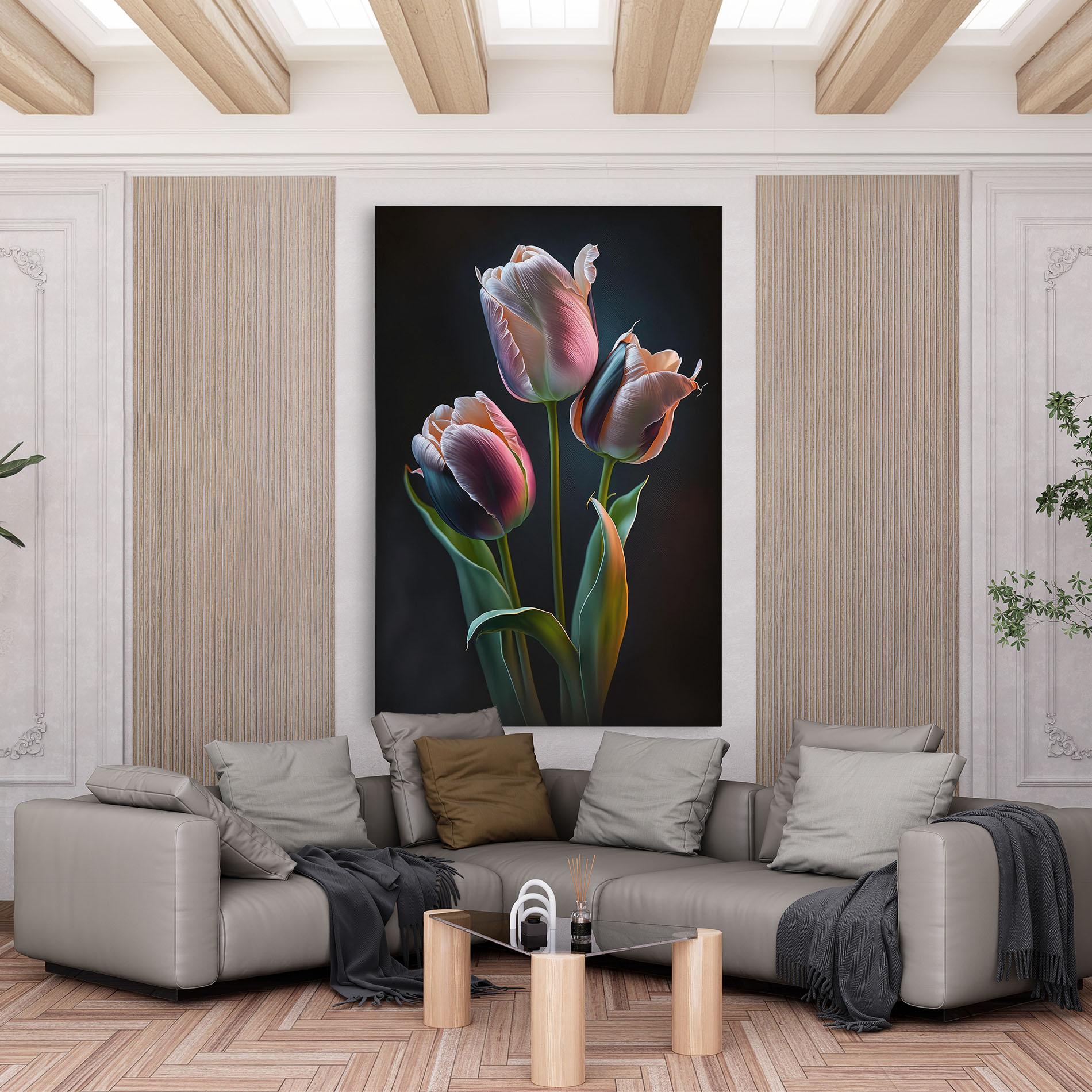 Leinwandbild Light Purple Tulips mockup 6