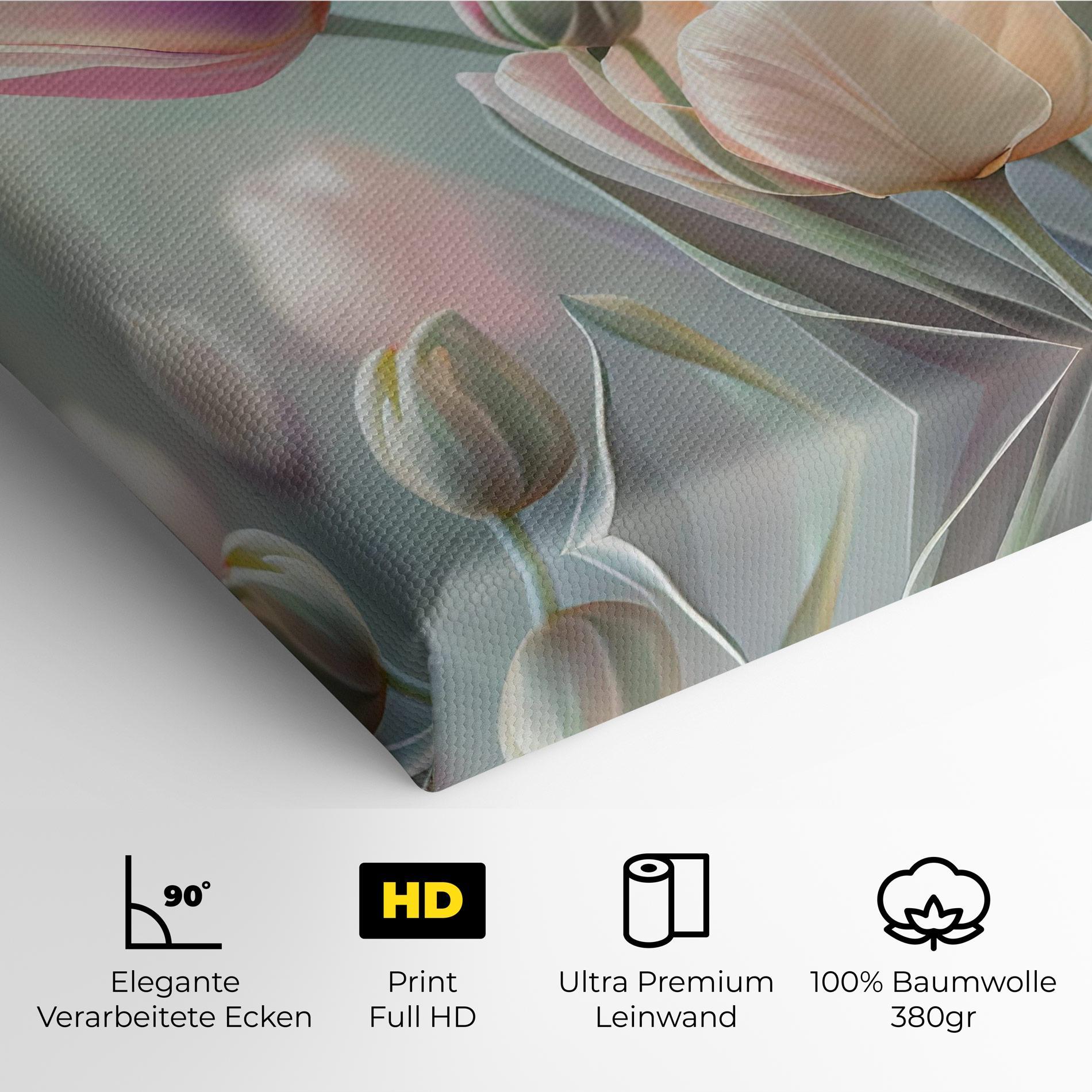 Leinwandbild Dreamy White Tulips mockup 4
