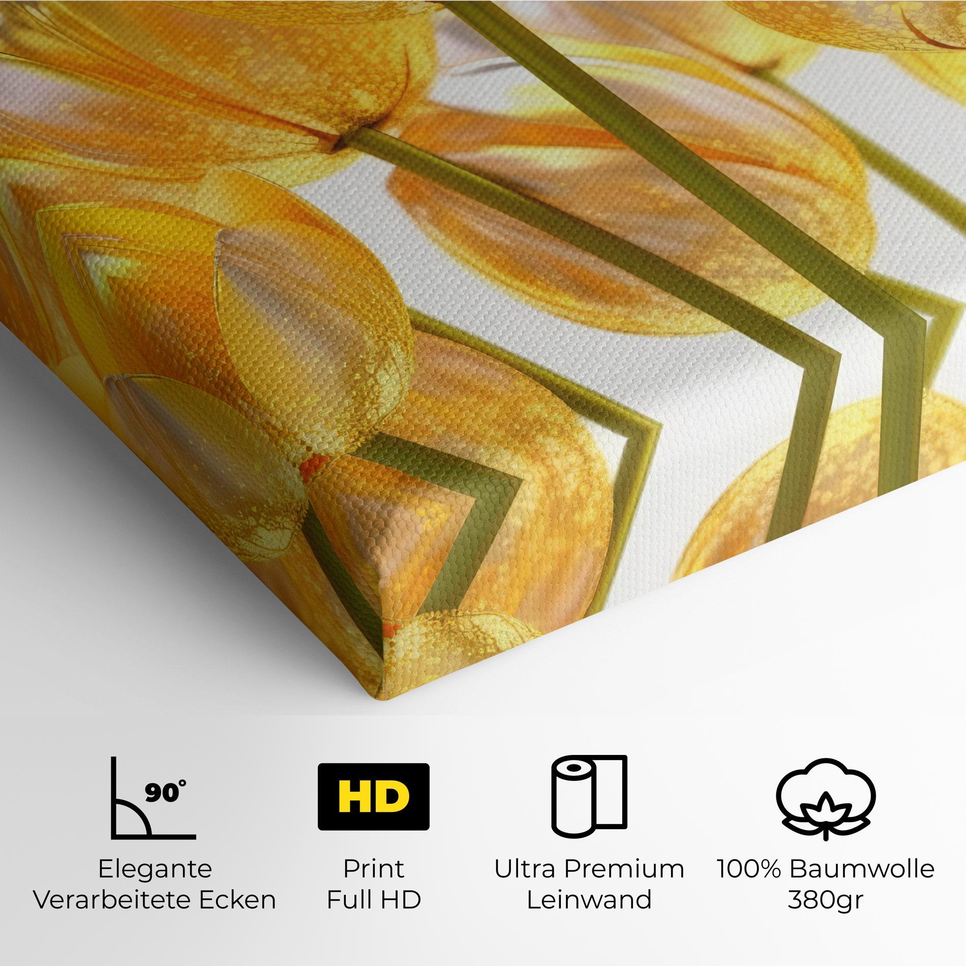 Leinwandbild Gold White Tulips mockup 4