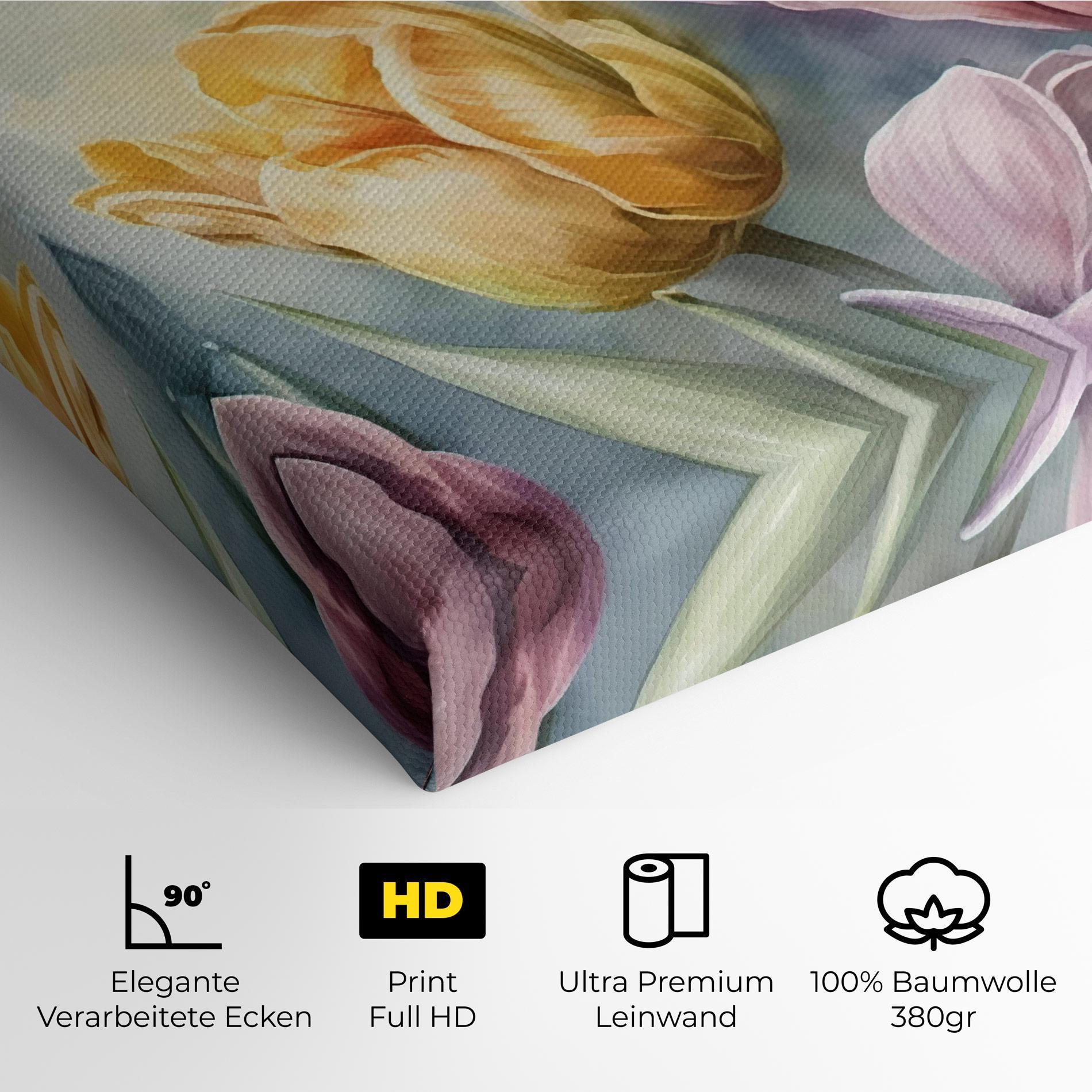 Leinwandbild Pastel Tulips mockup 4