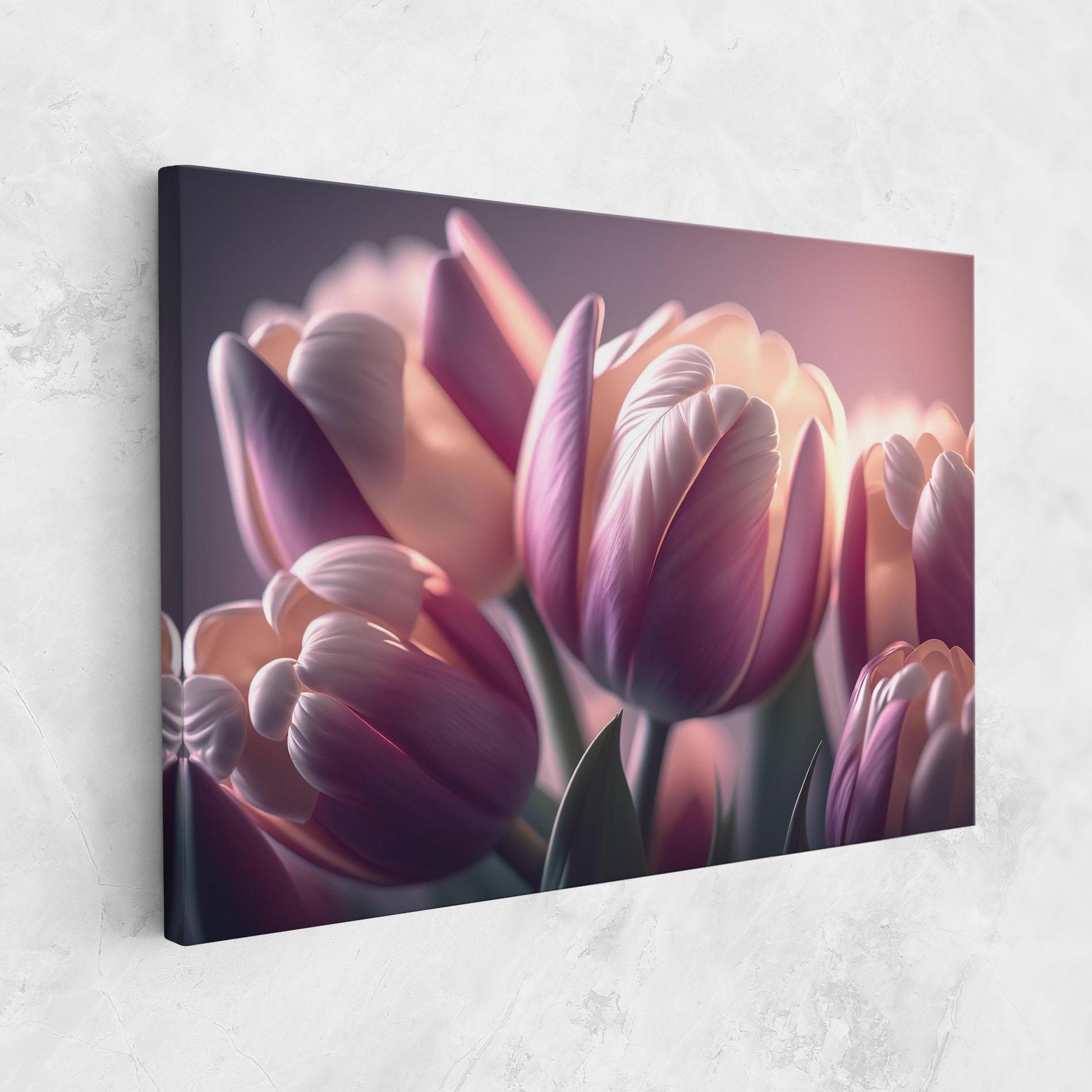 Leinwandbild Pastel Pink Tulips mockup 1