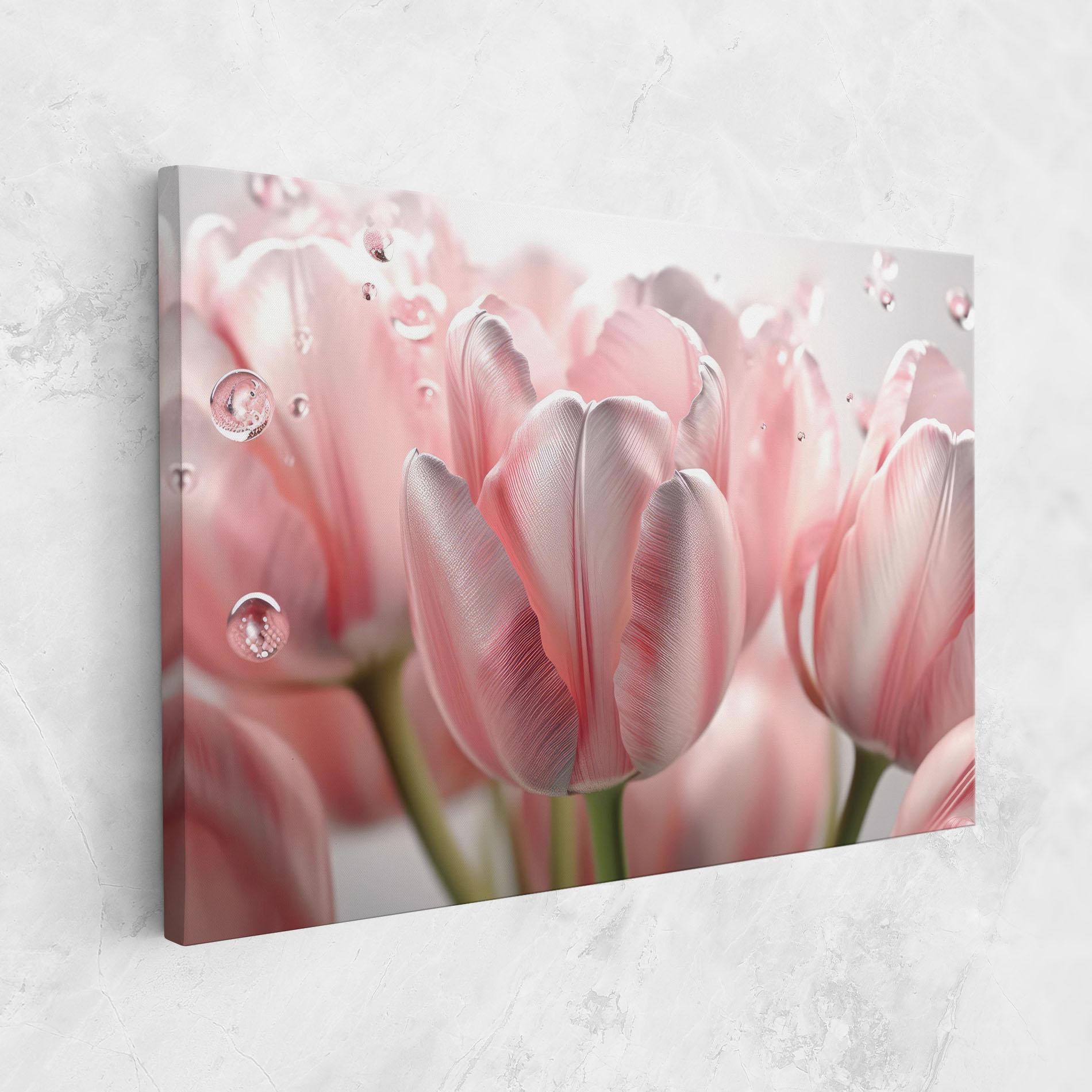 Leinwandbild Pink Pretty Tulips mockup 1