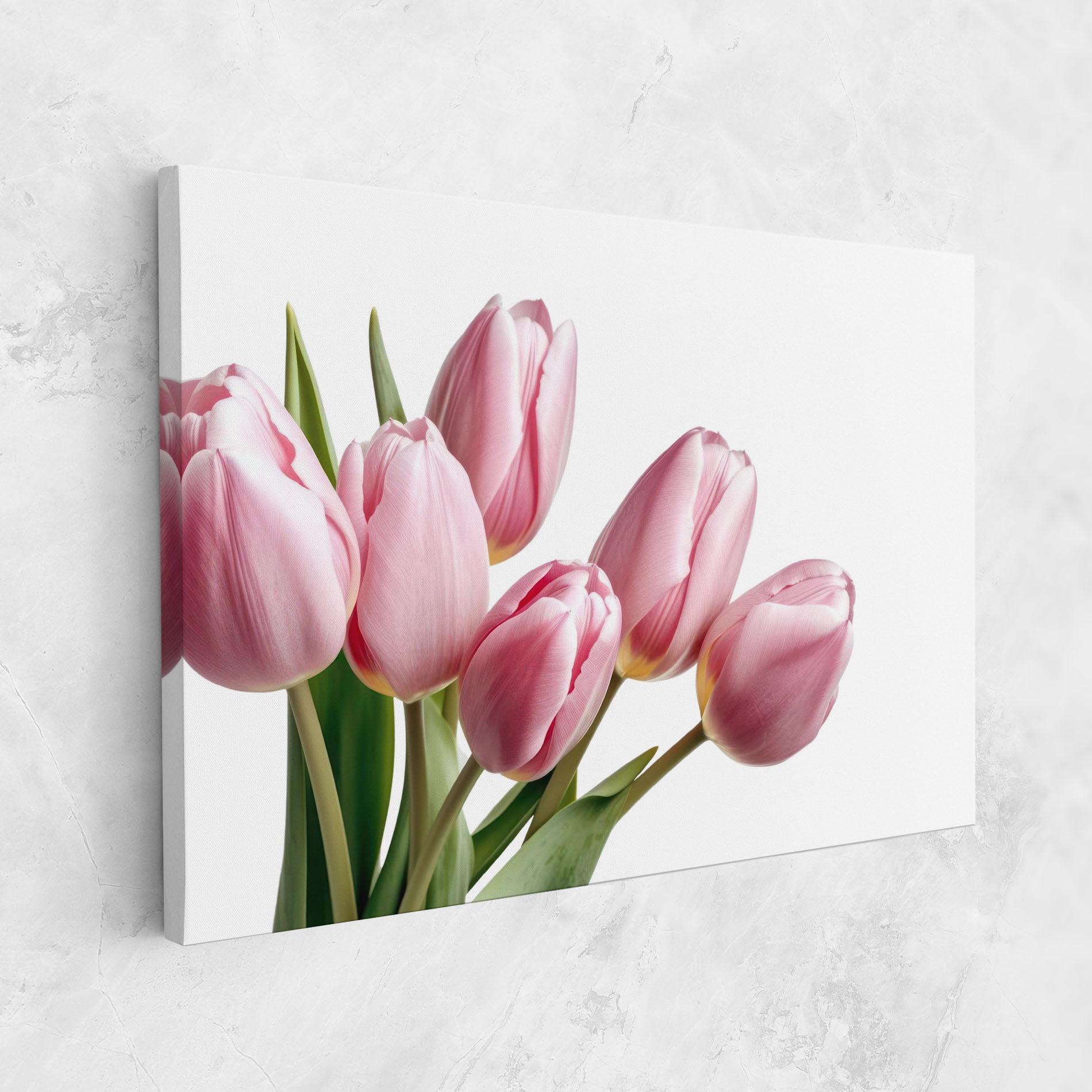 Leinwandbild Pink Tulips mockup 1