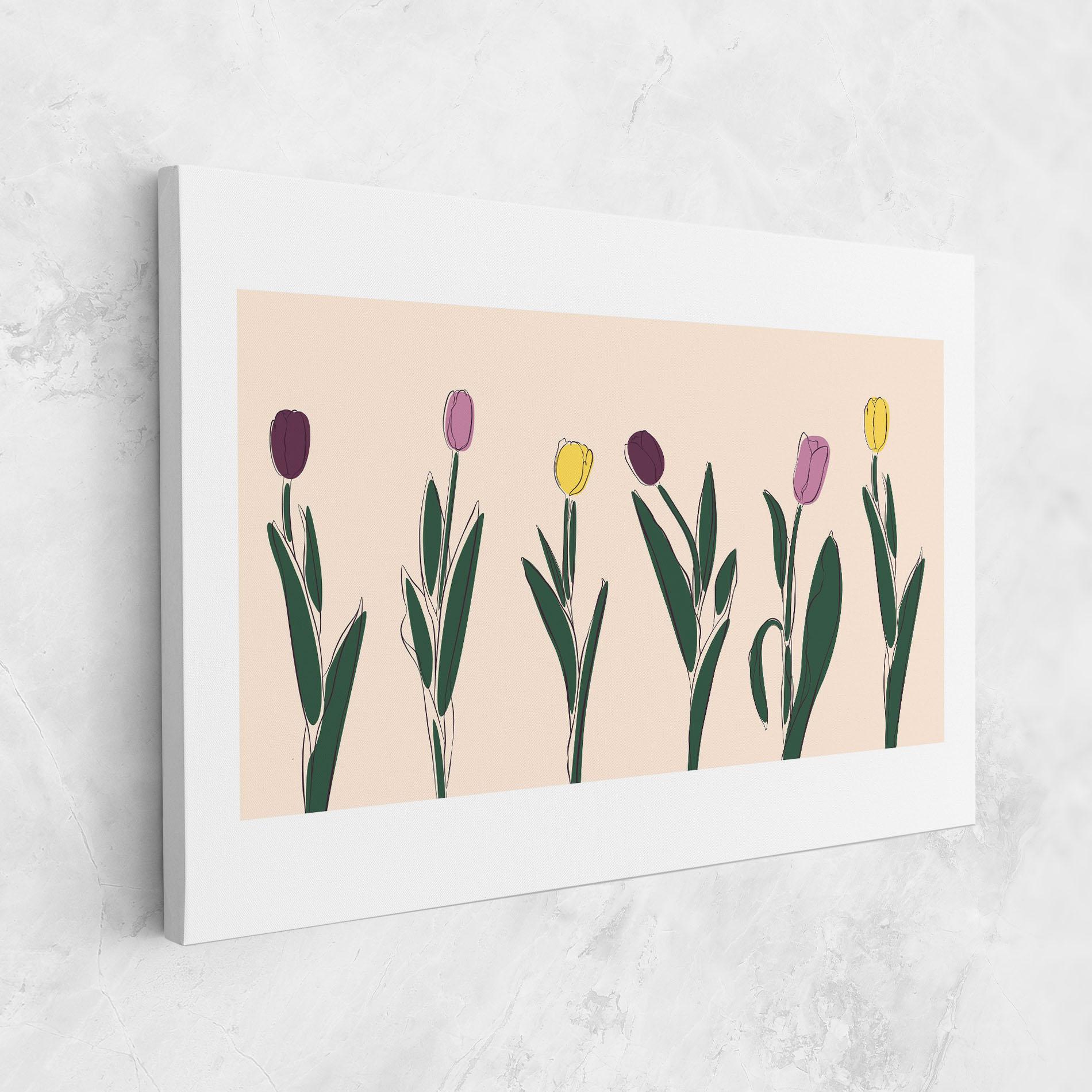 Leinwandbild Tulips Set mockup 1
