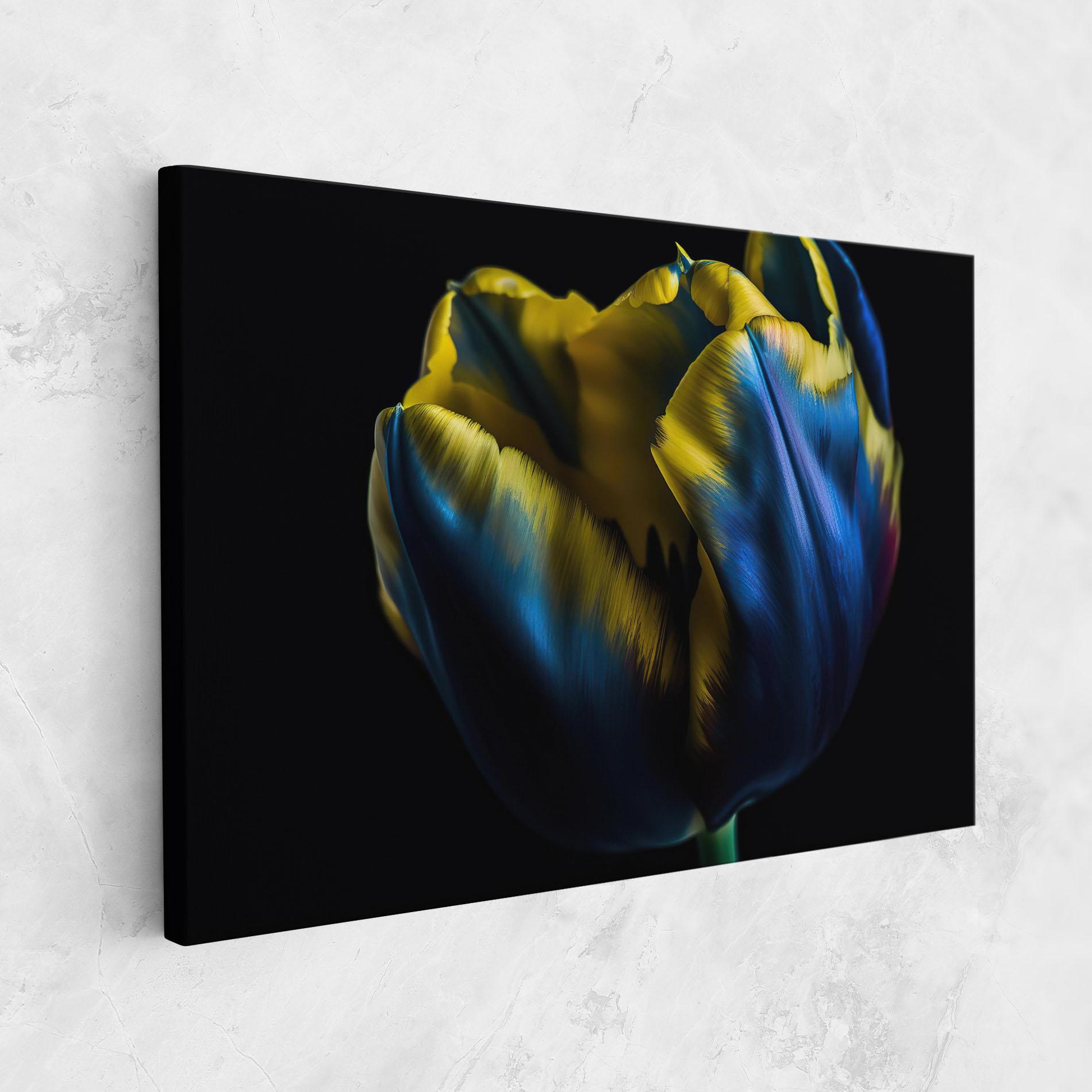 Leinwandbild Yellow Blue Tulip mockup 1