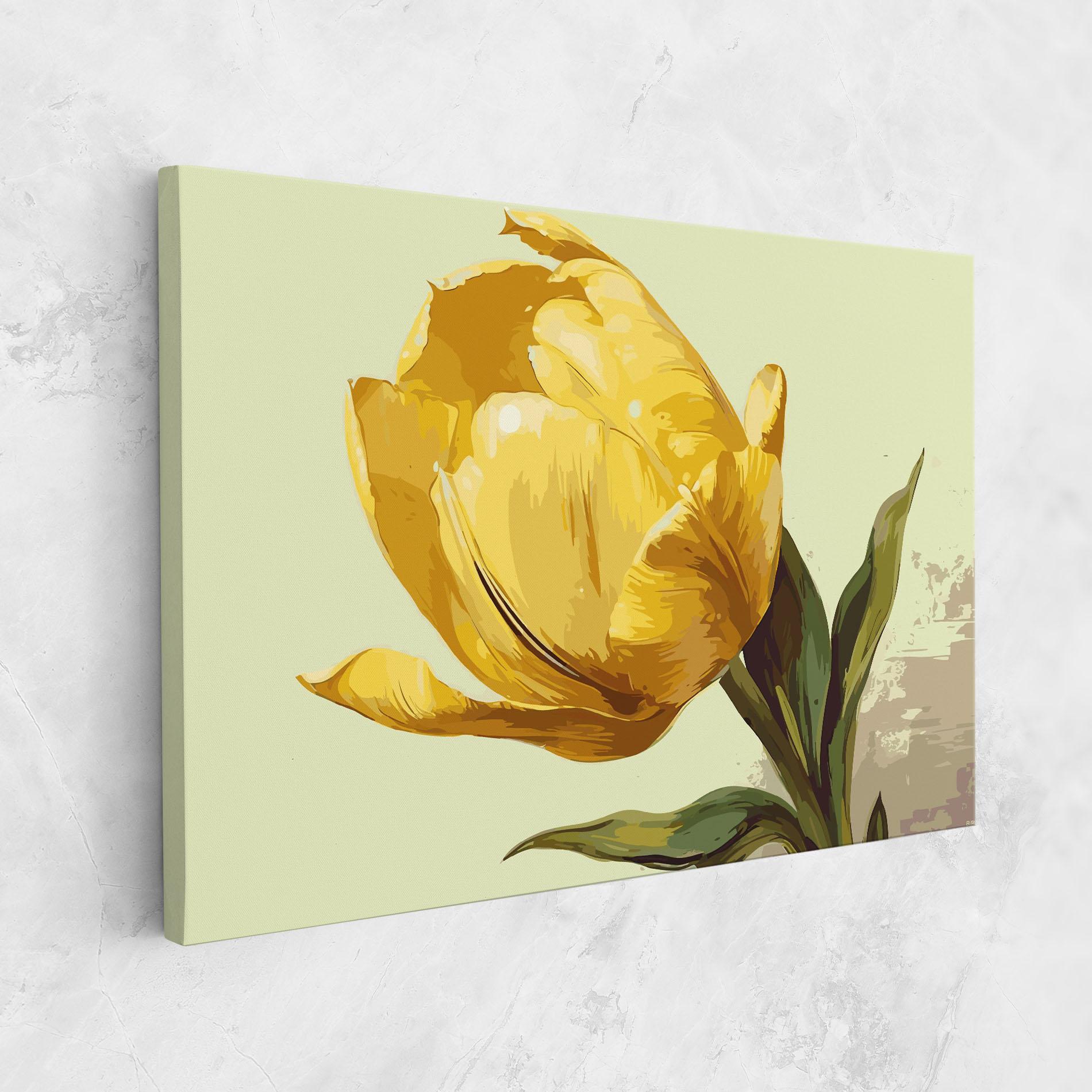 Leinwandbild Yellow Shiny Tulip mockup 1