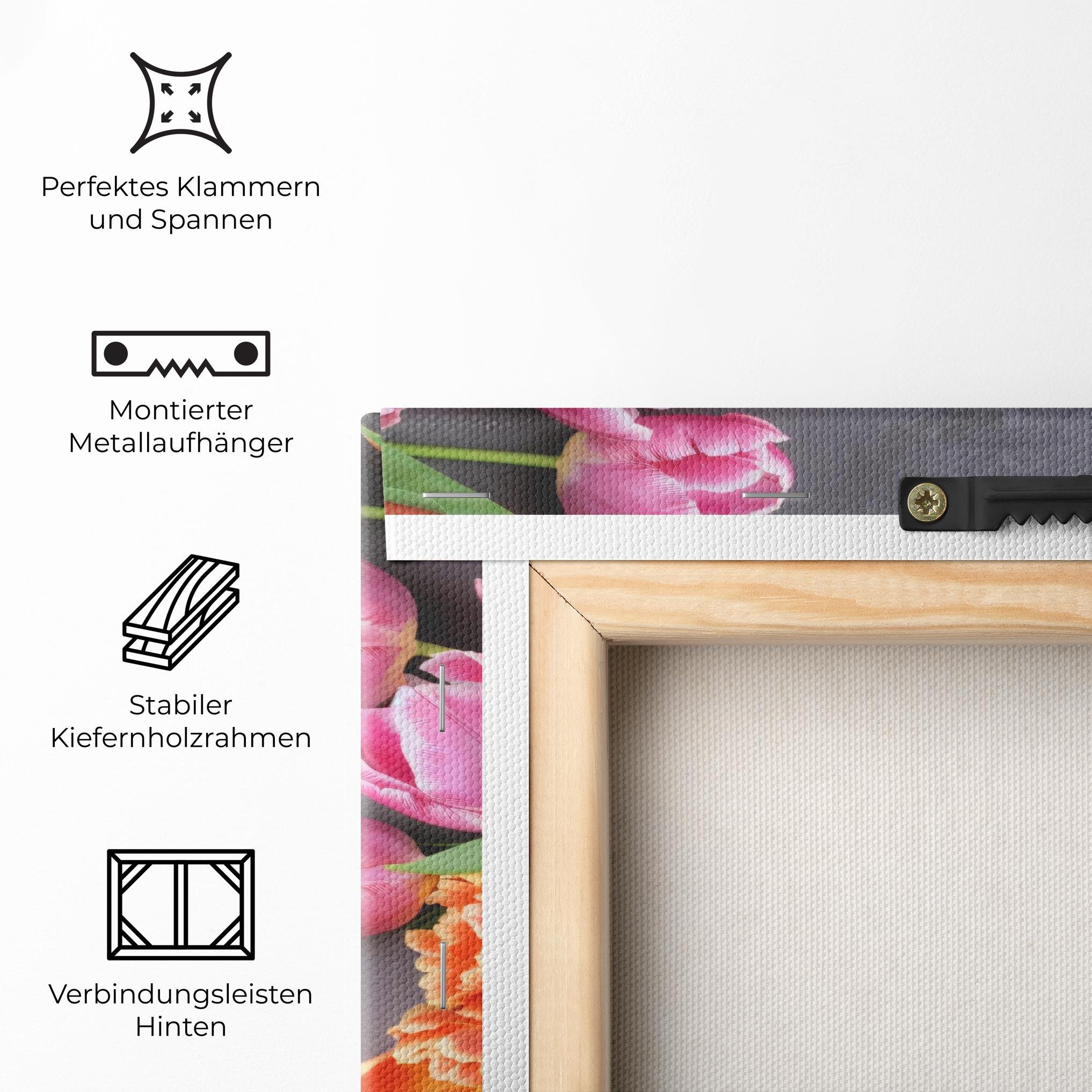 Leinwandbild Light Orange Pink Tulips mockup 5
