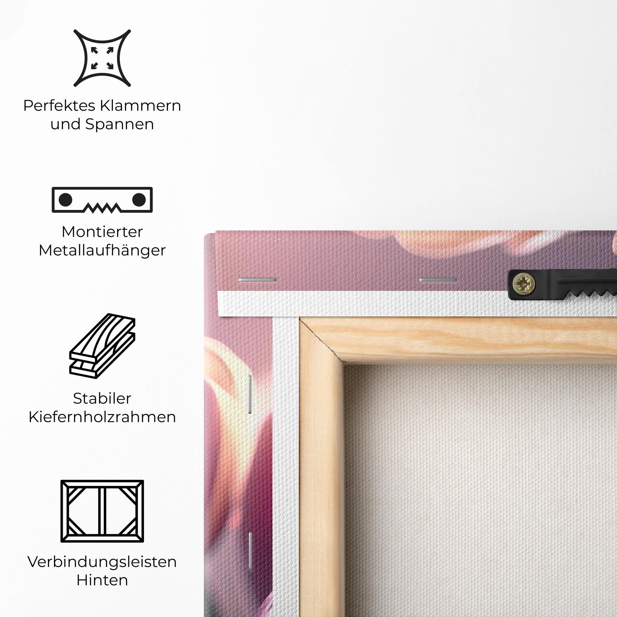 Leinwandbild Pastel Pink Tulips mockup 5