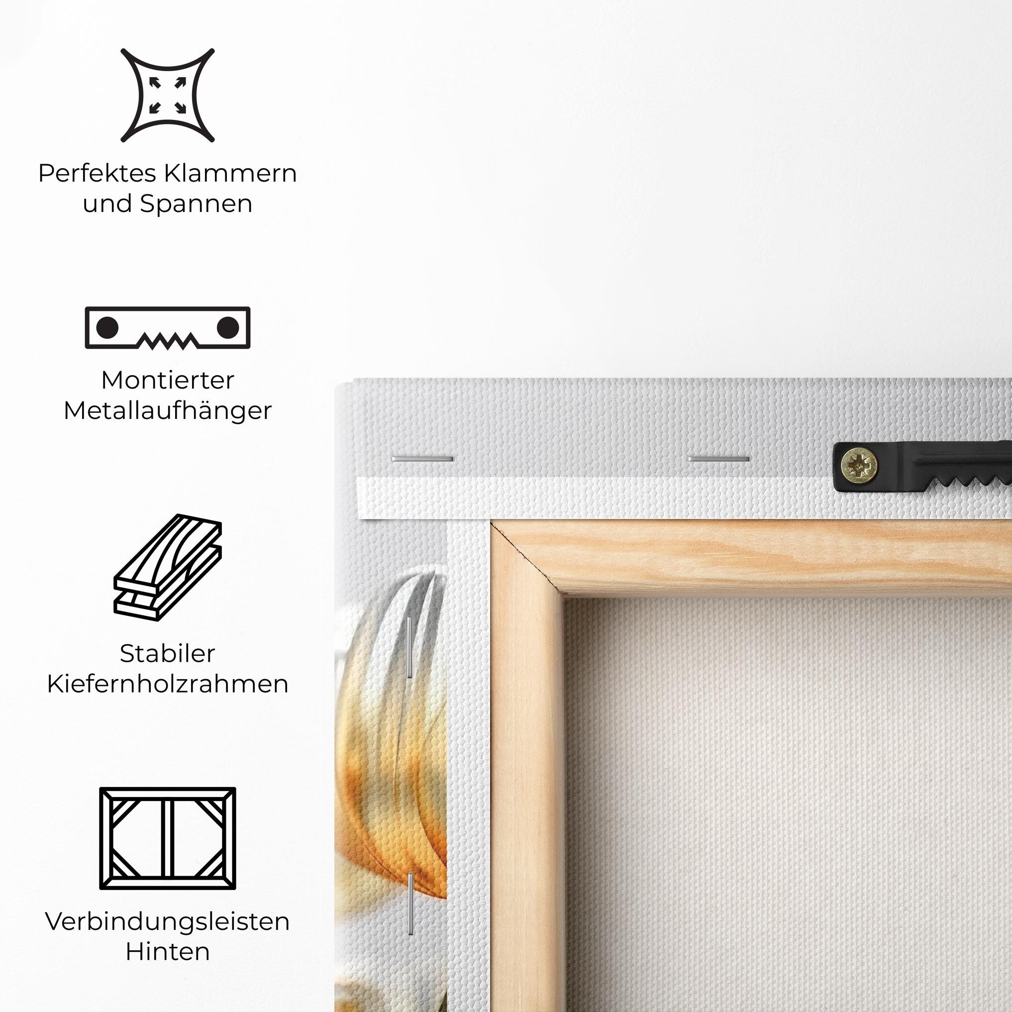 Leinwandbild White Golden Tulips mockup 5