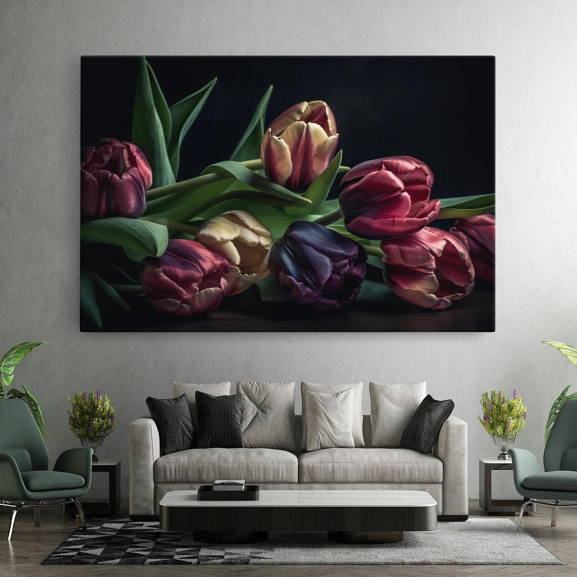 Leinwandbild Dark Purple Tulip mockup 7