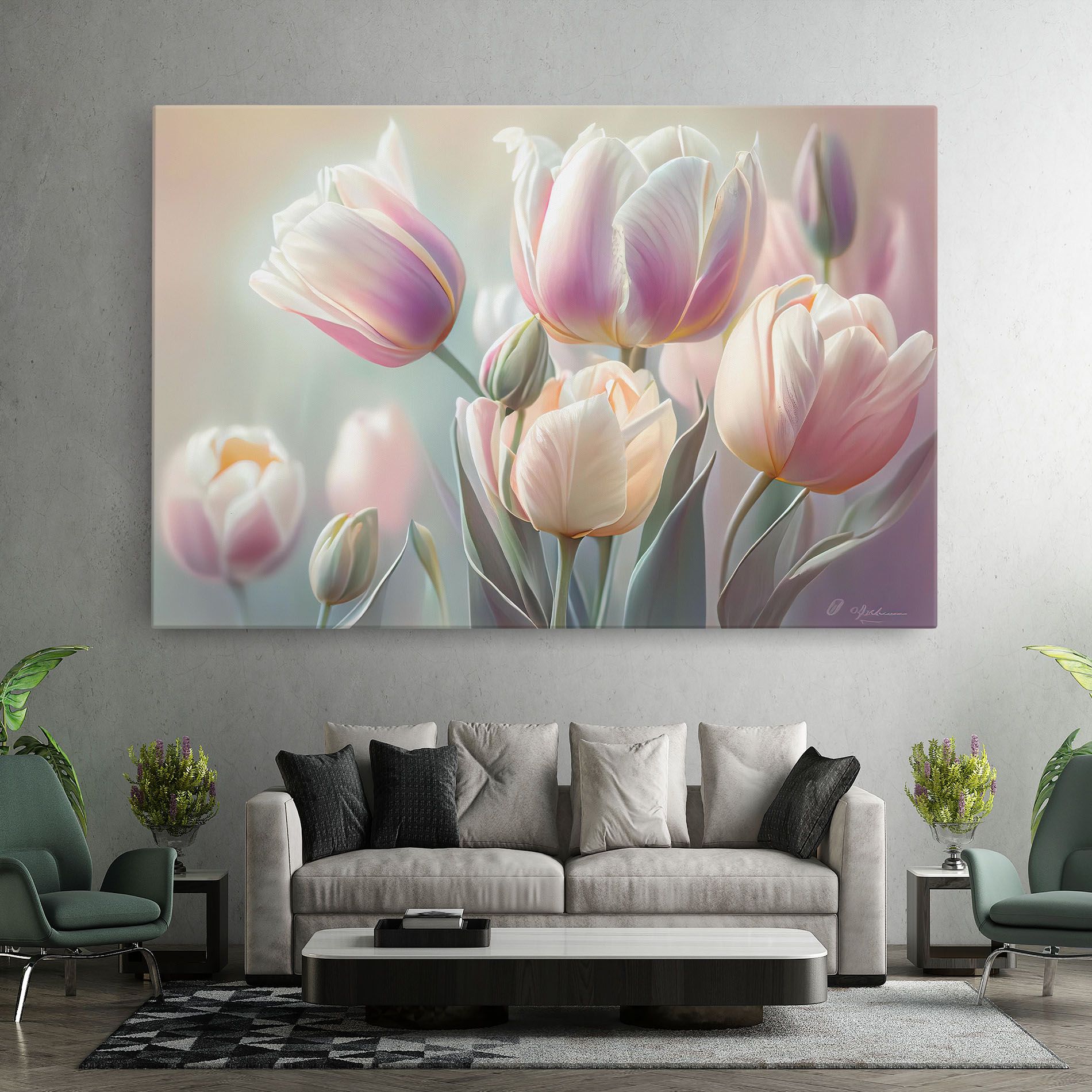 Dreamy White Tulips mockup 7