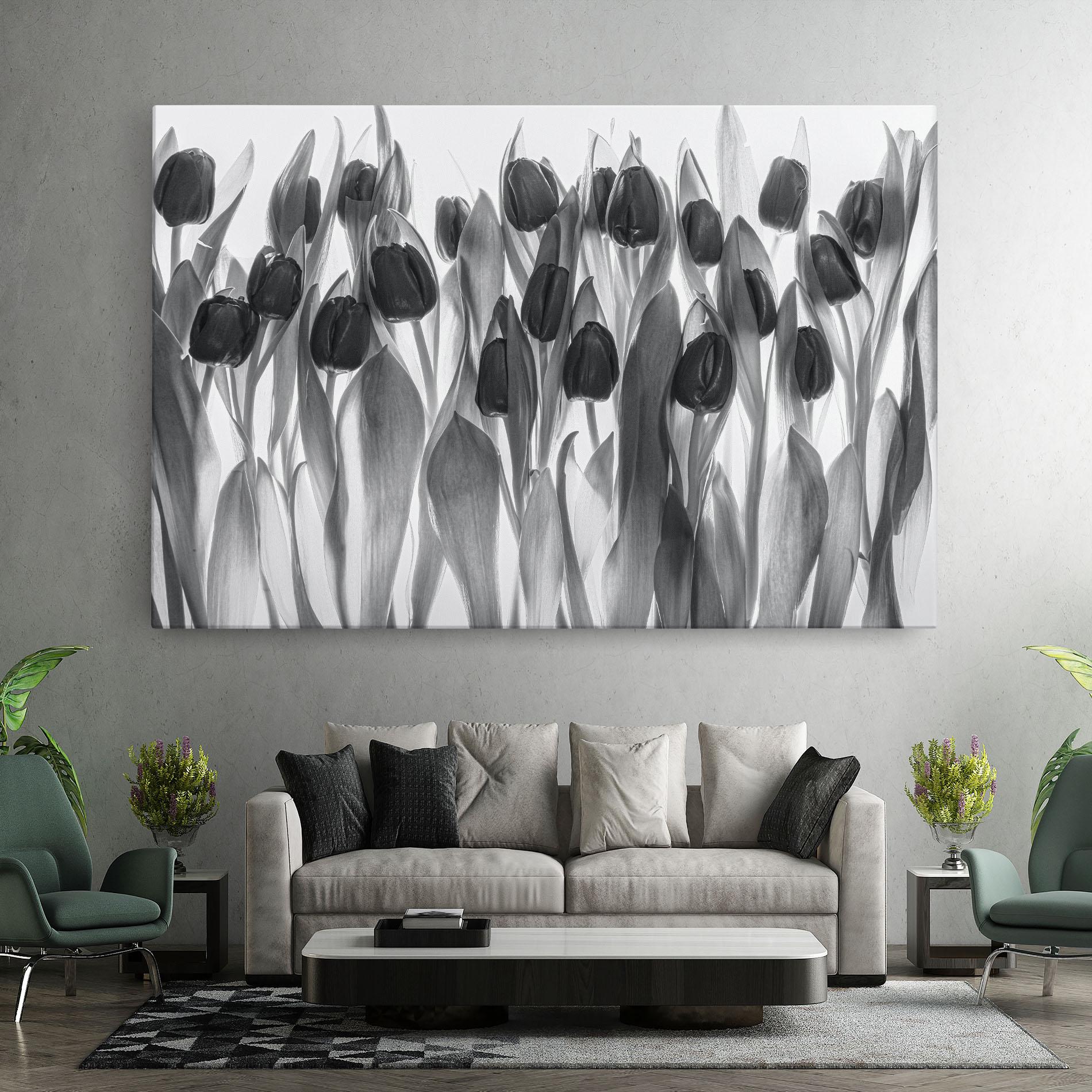 Leinwandbild Grey Tulips mockup 7