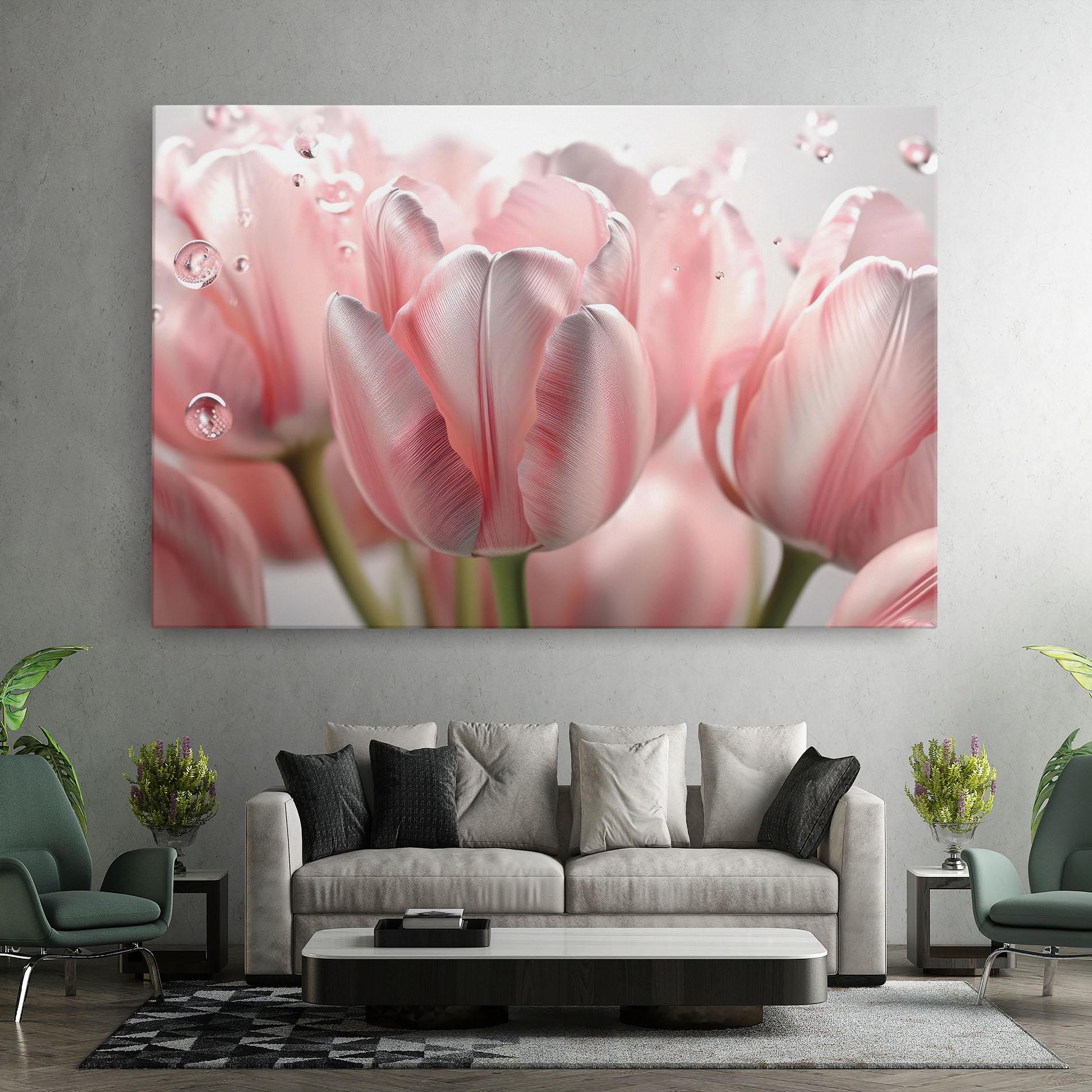 Leinwandbild Pink Pretty Tulips mockup 7