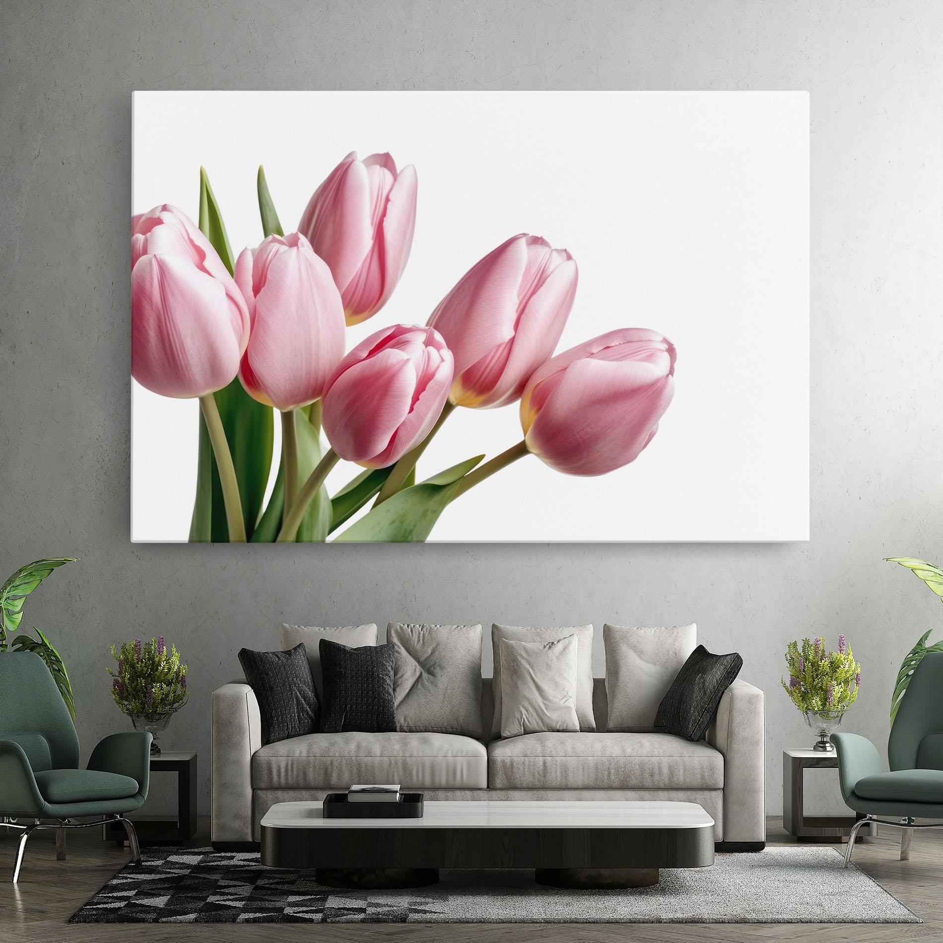 Leinwandbild Pink Tulips mockup 7