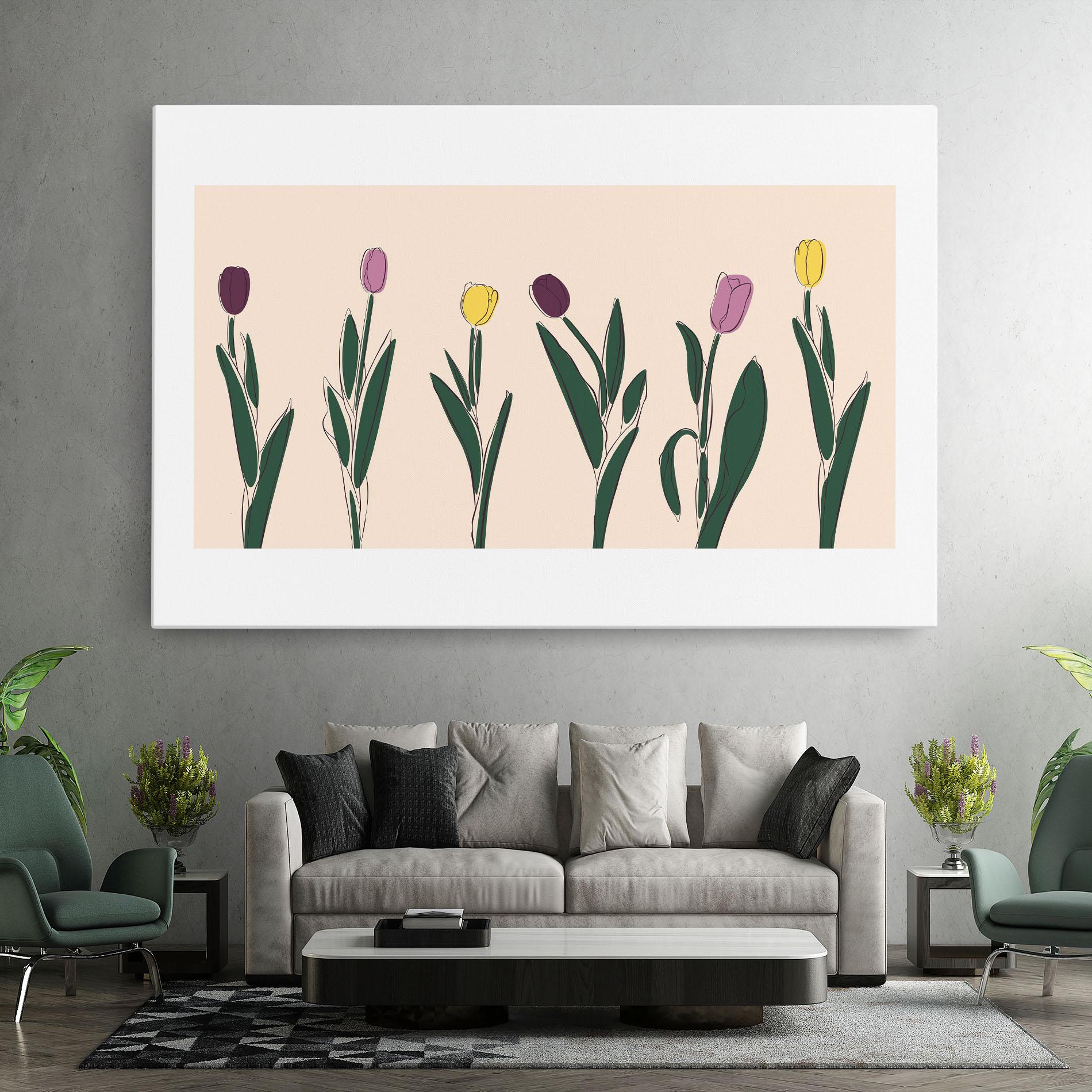 Leinwandbild Tulips Set mockup 7
