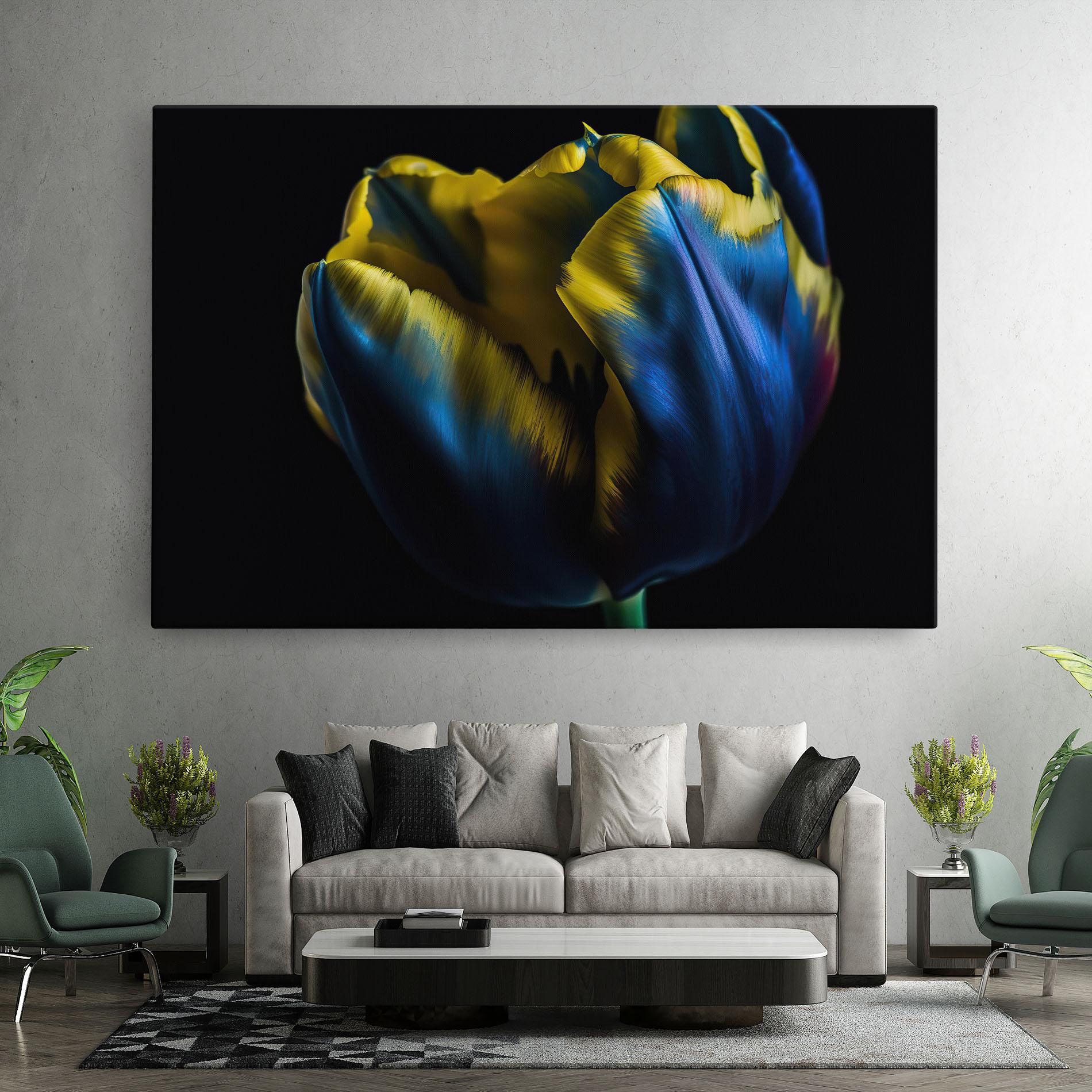 Leinwandbild Yellow Blue Tulip mockup 7
